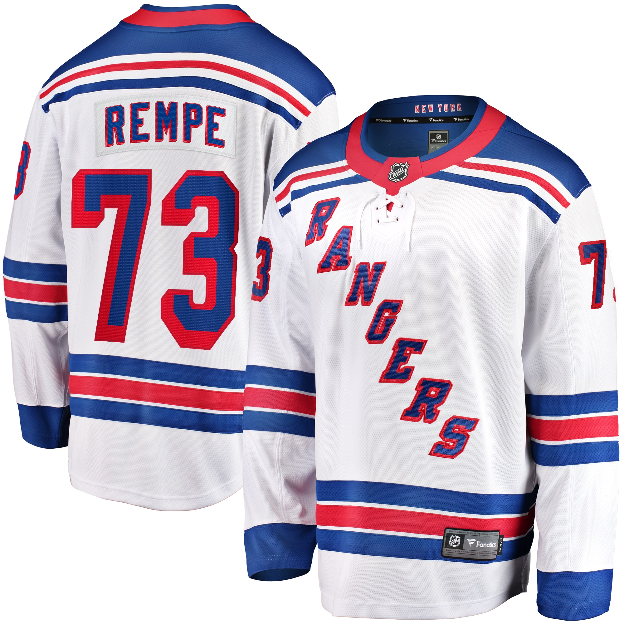 Men's New York Rangers Matt Rempe White Away Premier Breakaway Player Hockey Jersey - JS488 