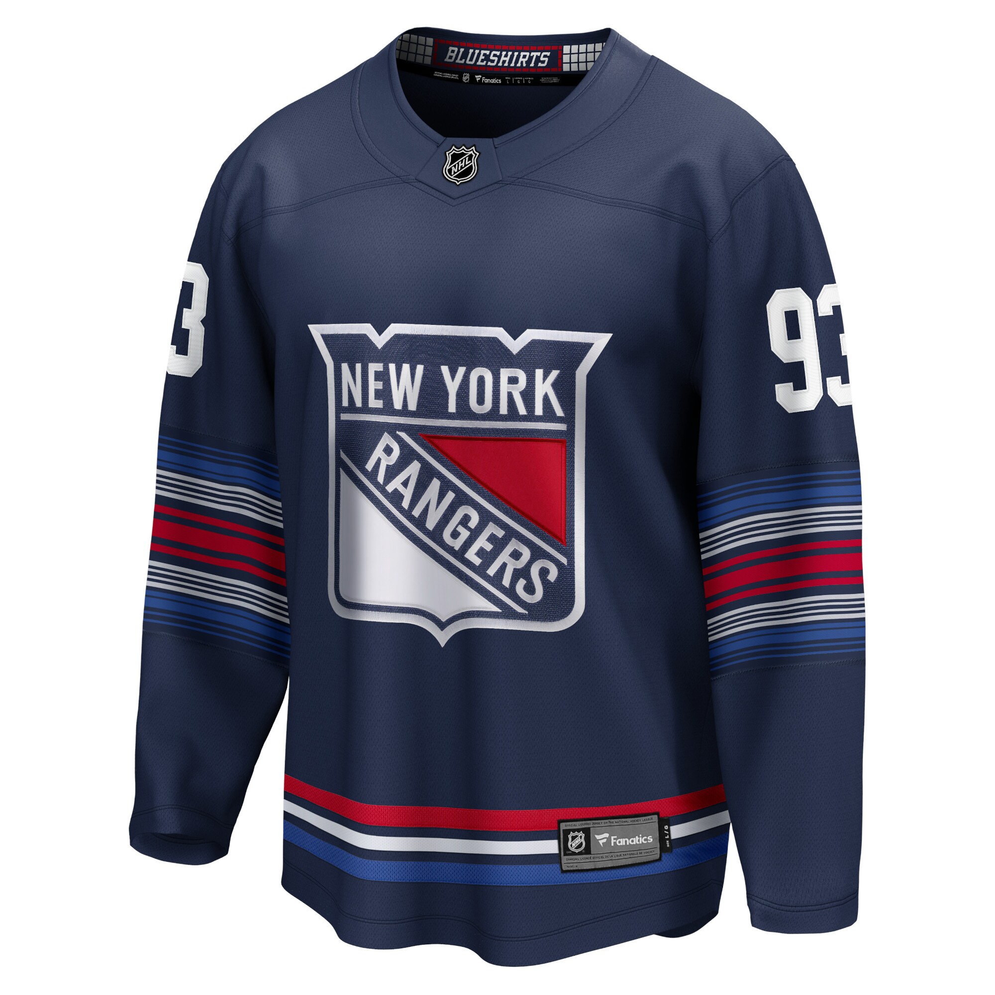 Alternative view of Men's New York Rangers Mika Zibanejad Navy Alternate Premier Breakaway Player Hockey Jersey - JS532 