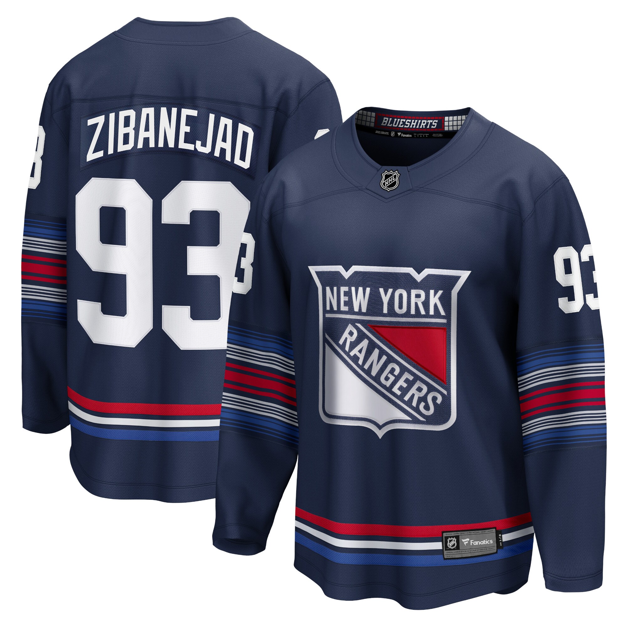 Men's New York Rangers Mika Zibanejad Navy Alternate Premier Breakaway Player Hockey Jersey - JS532 