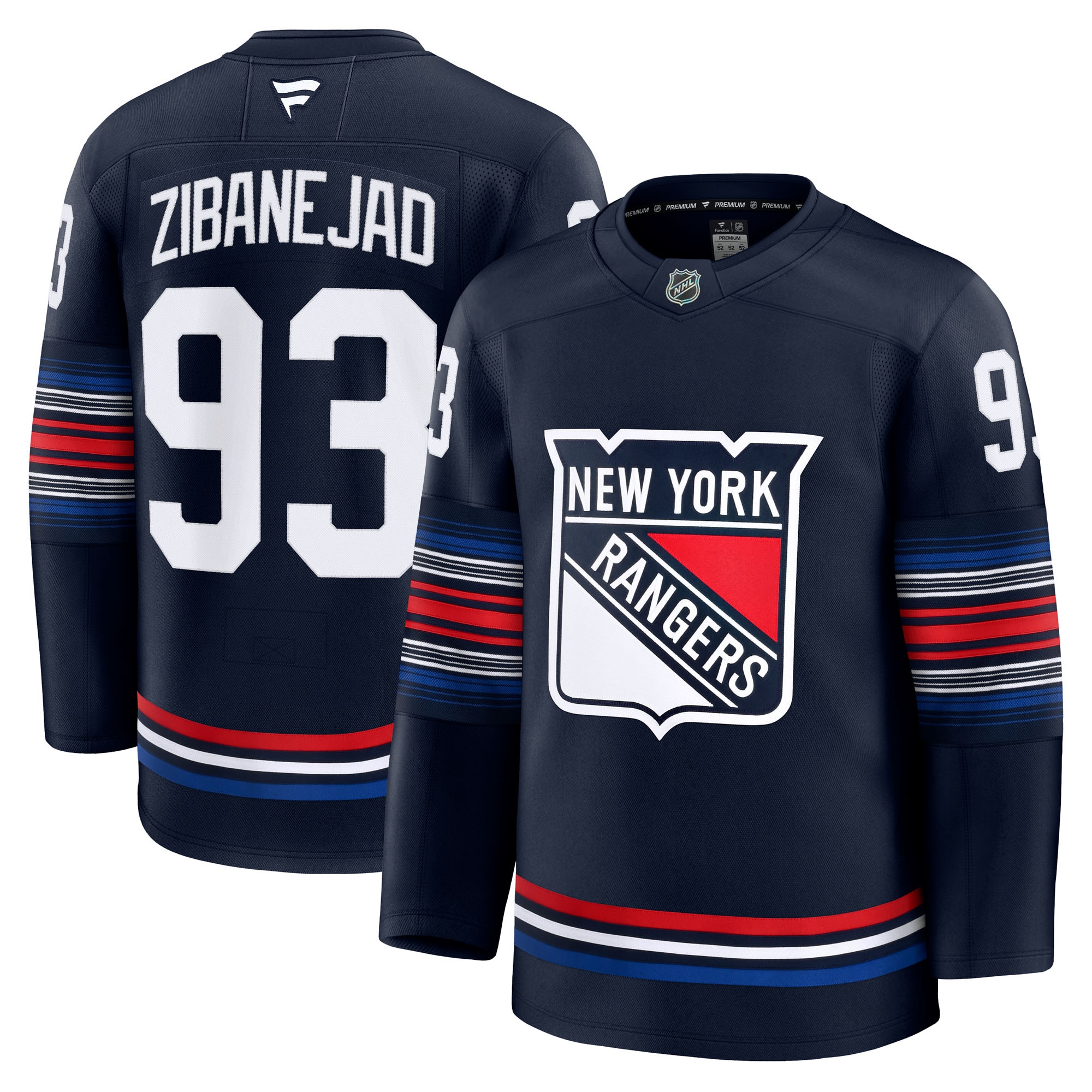 Men's New York Rangers Mika Zibanejad Navy Alternate Premium Hockey Jersey - JS546 