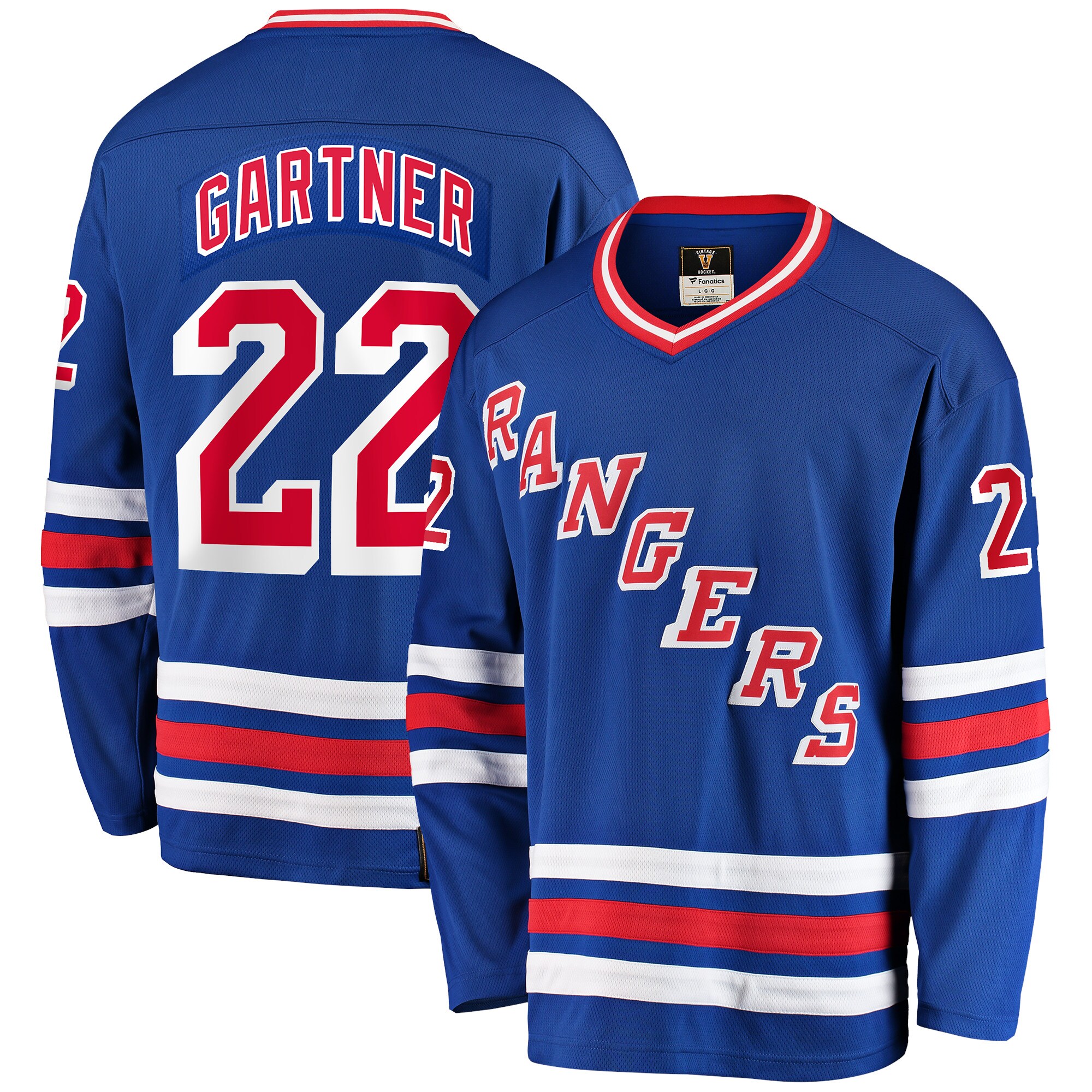 Men's New York Rangers Mike Gartner Blue Premier Breakaway Retired Player Hockey Jersey - JS419 