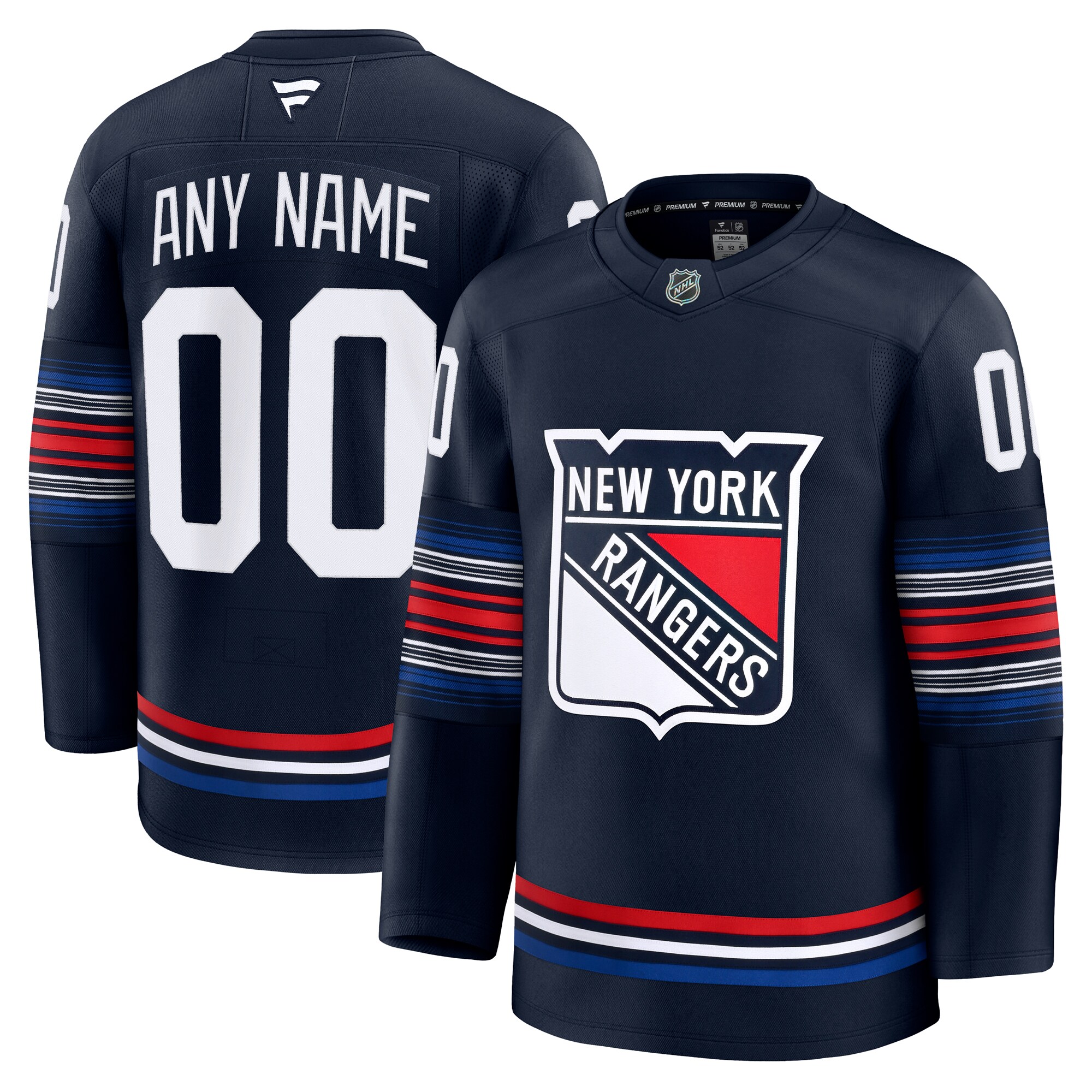 Men's New York Rangers Navy Alternate Premium Custom Hockey Jersey - JS380 