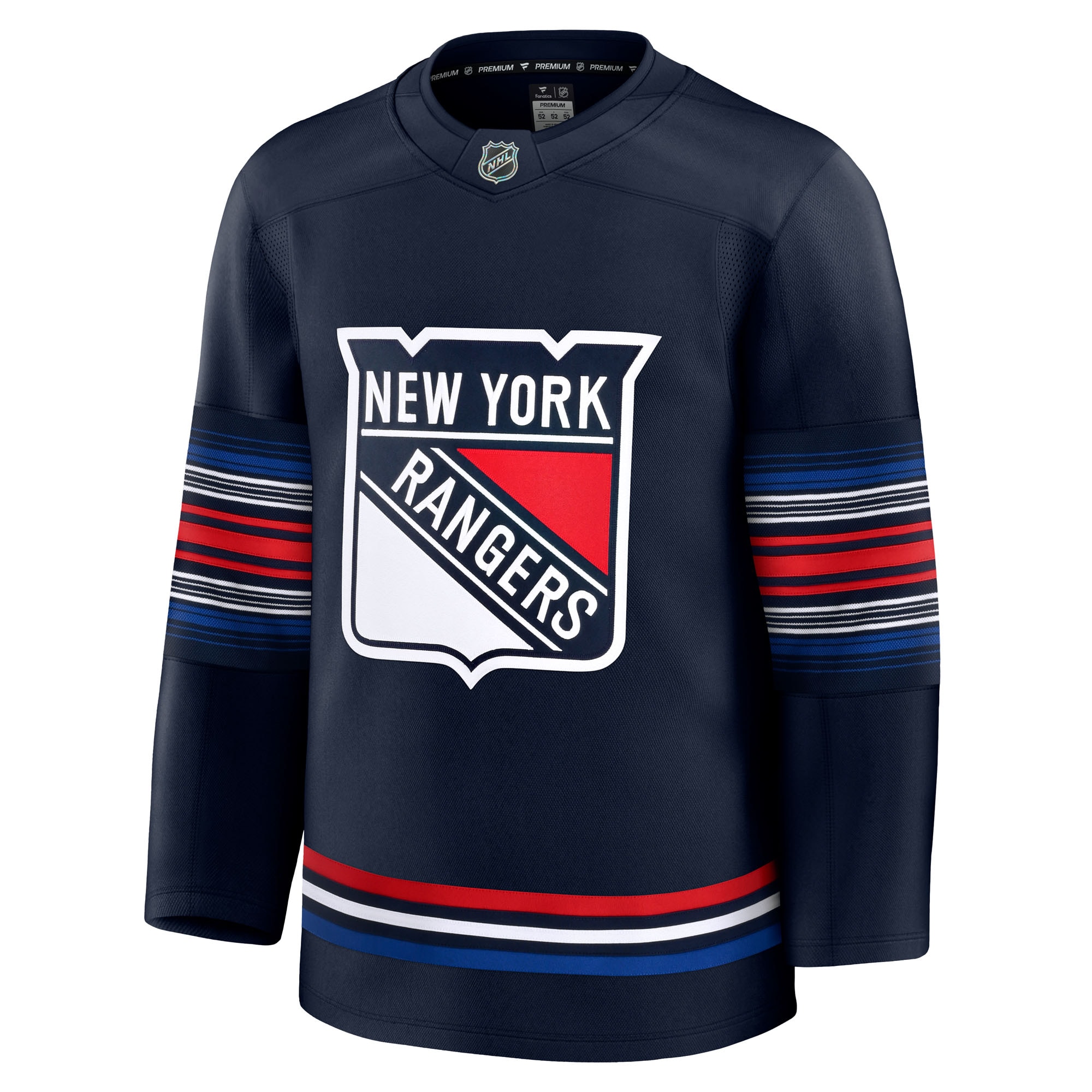 Alternative view of Men's New York Rangers Navy Alternate Premium Hockey Jersey - JS681 