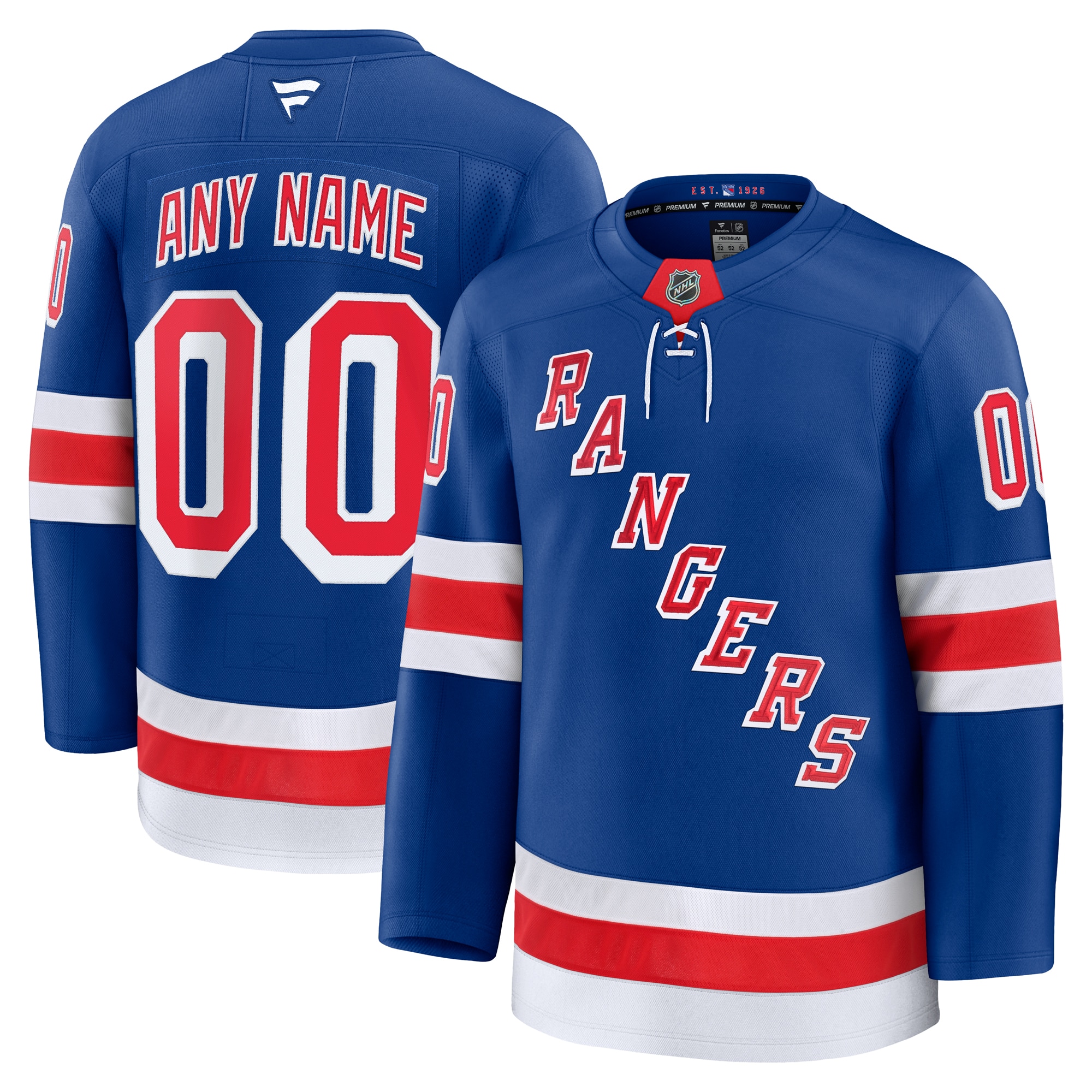 Men's New York Rangers Royal Home Premium Custom Hockey Jersey - JS766 