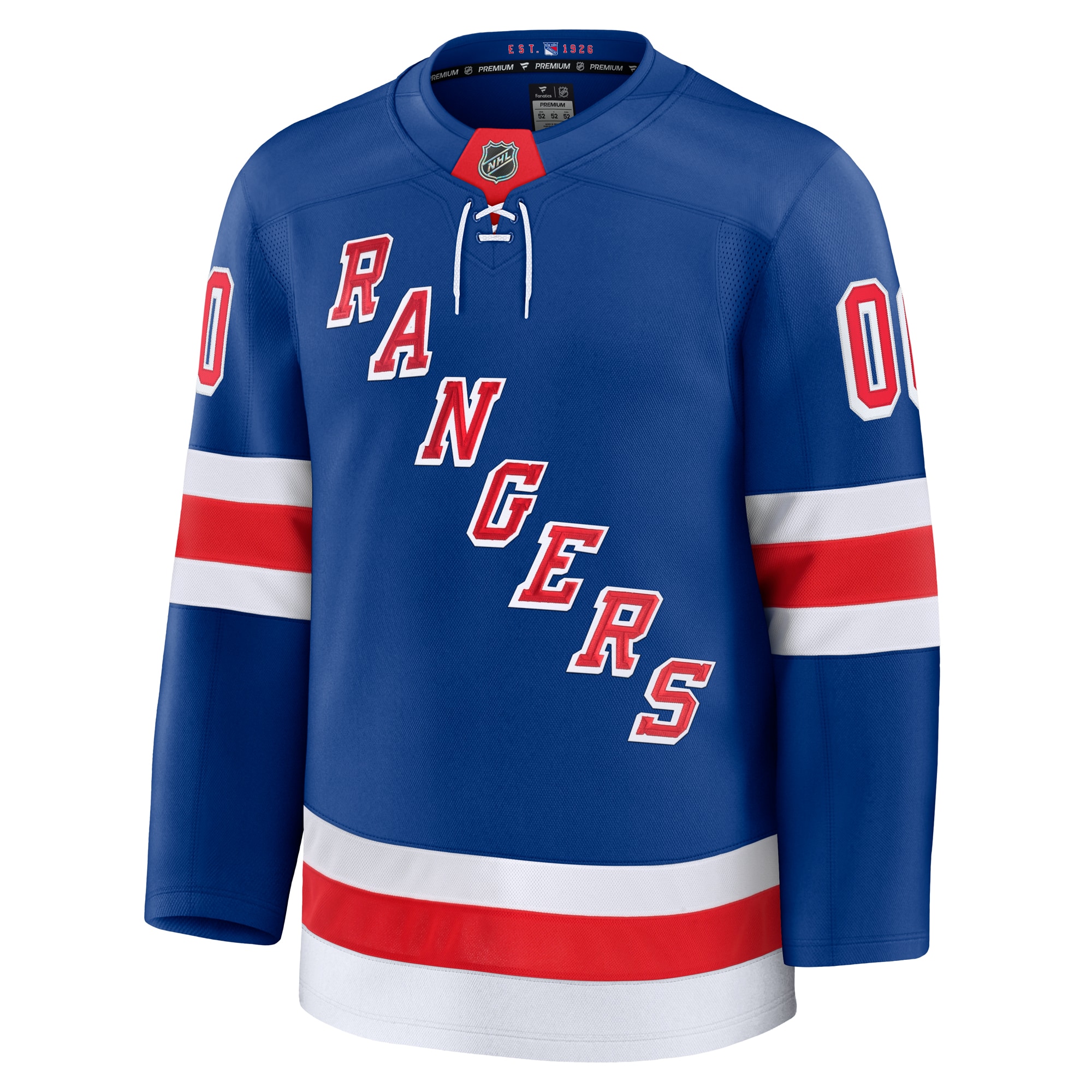 Alternative view of Men's New York Rangers Royal Home Premium Custom Hockey Jersey - JS766 