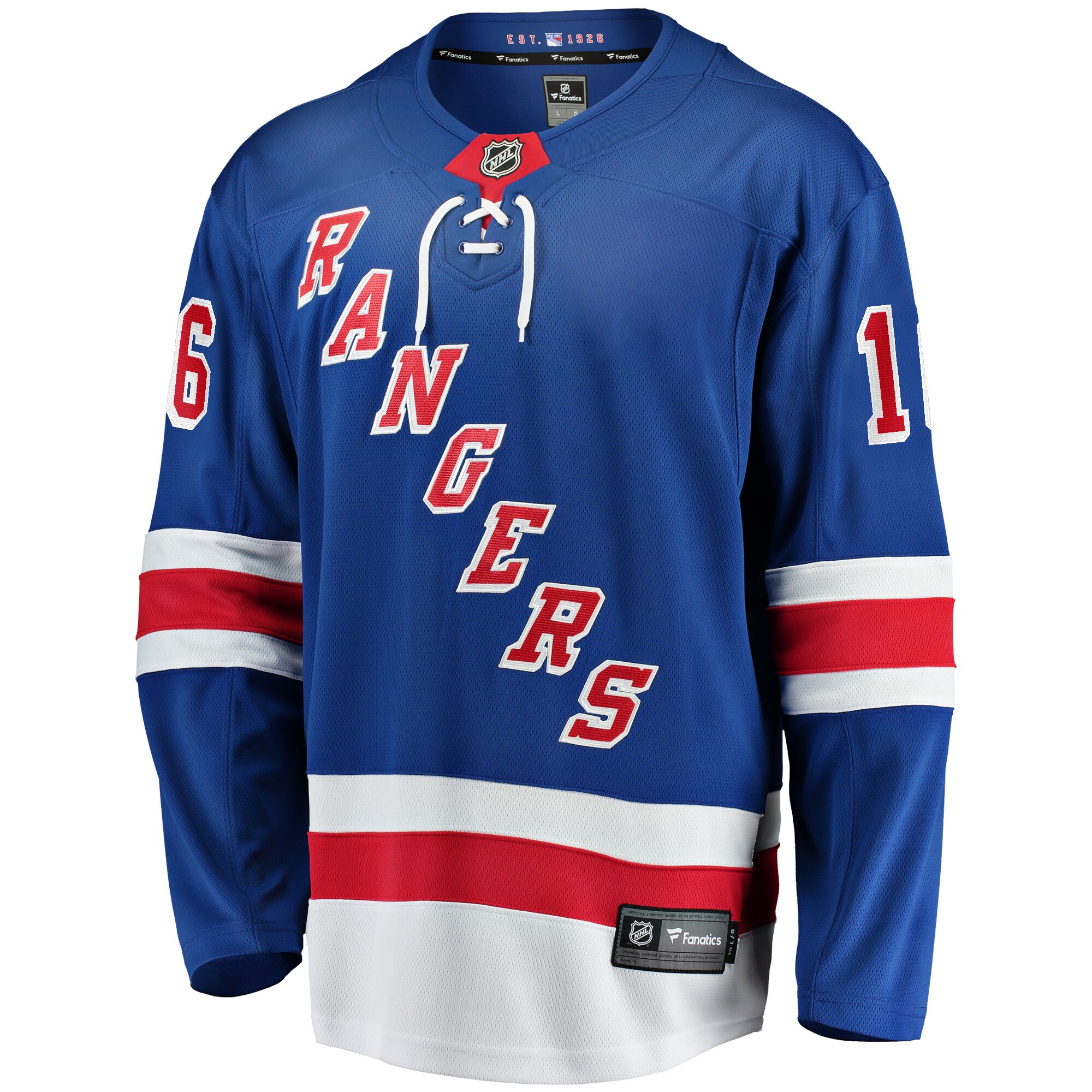 Alternative view of Men's New York Rangers Vincent Trocheck Blue Home Breakaway Player Hockey Jersey - JS575 