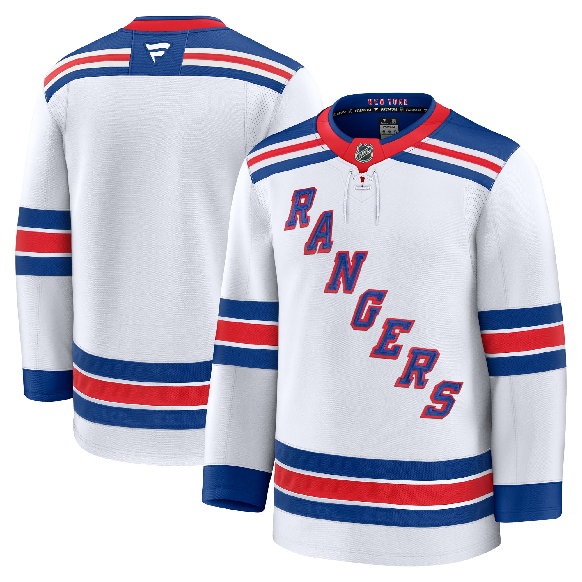 Men's New York Rangers White Away Premium Hockey Jersey - JS303 