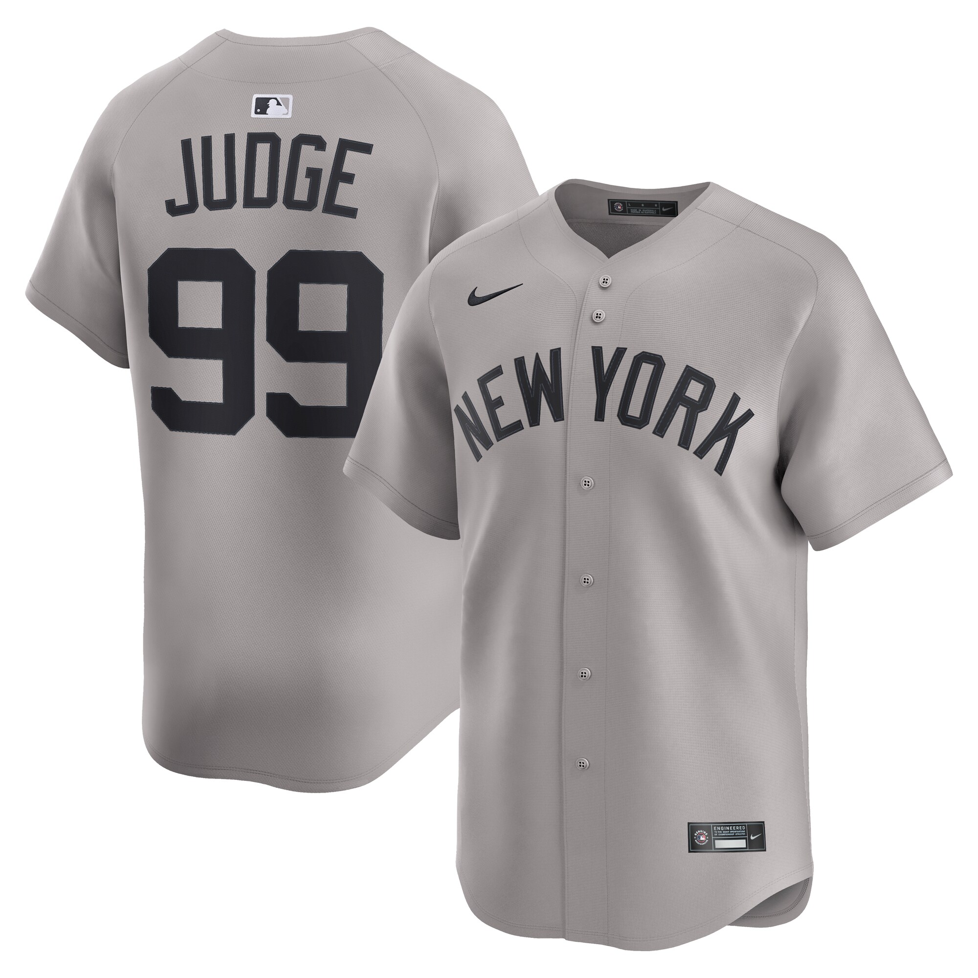 Men's New York Yankees Aaron Judge Gray Road Limited Player Baseball Jersey 