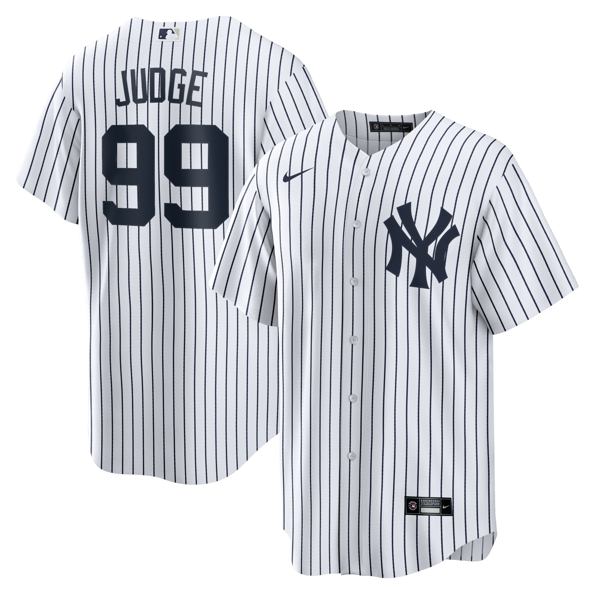 Men's New York Yankees Aaron Judge White Home Player Name Baseball Jersey 