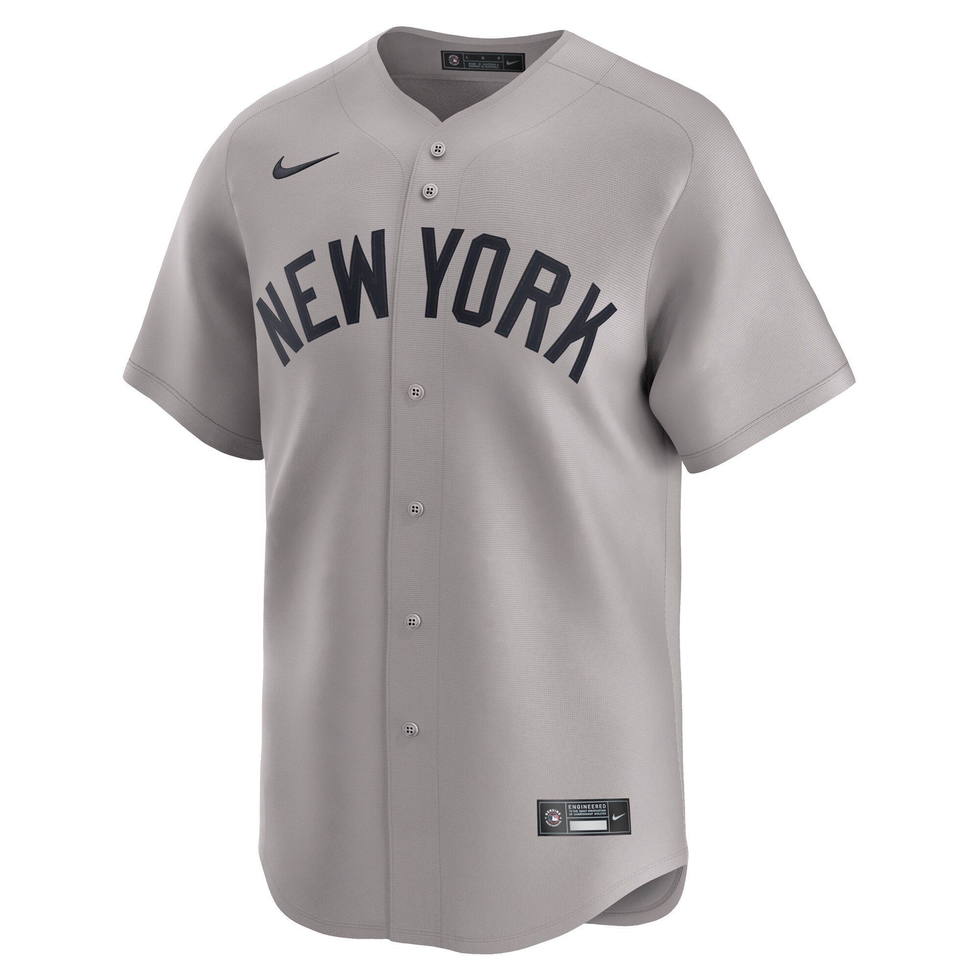 Alternative view of Men's New York Yankees Derek Jeter Gray Away Limited Player Baseball Jersey 