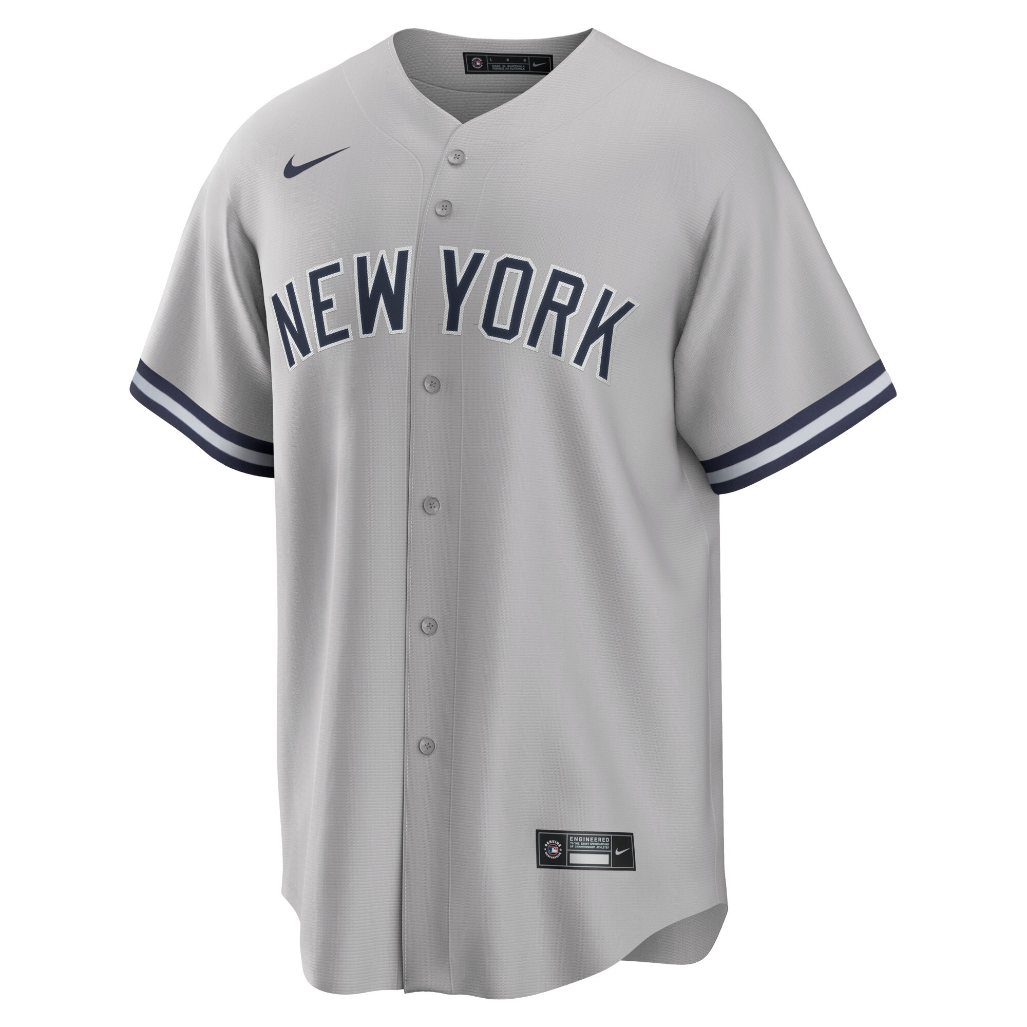 Alternative view of Men's New York Yankees Derek Jeter Gray Big & Tall Road Player Baseball Jersey 