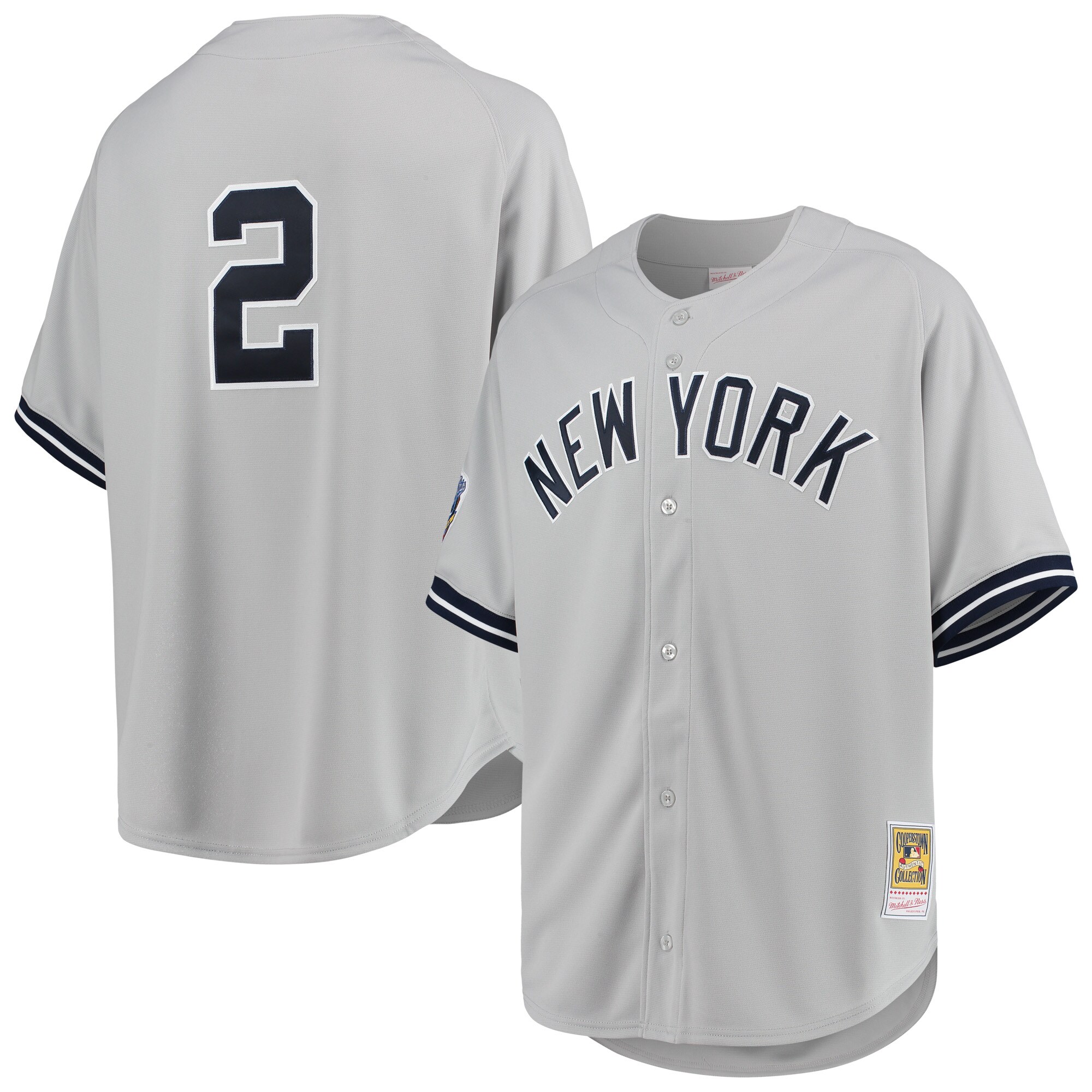 Men's New York Yankees Derek Jeter Mitchell & Ness Gray 1998 Cooperstown Collection Road Baseball Jersey 