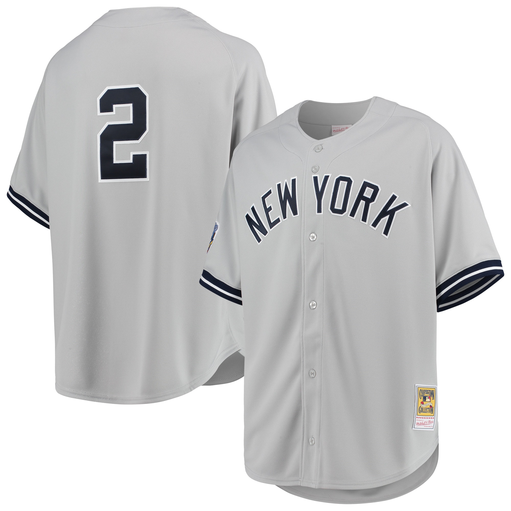 Men's New York Yankees Derek Jeter Mitchell & Ness Gray 1998 Cooperstown Collection Road Baseball Jersey 