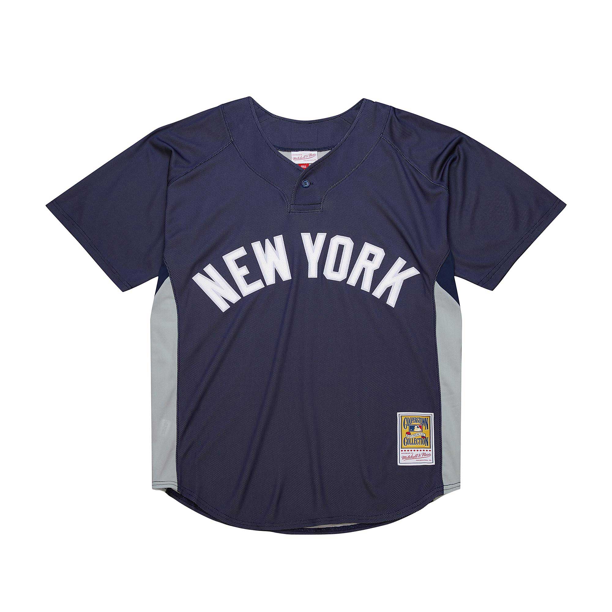 Alternative view of Men's New York Yankees Derek Jeter Mitchell & Ness Navy Cooperstown Collection Batting Practice Baseball Jersey 