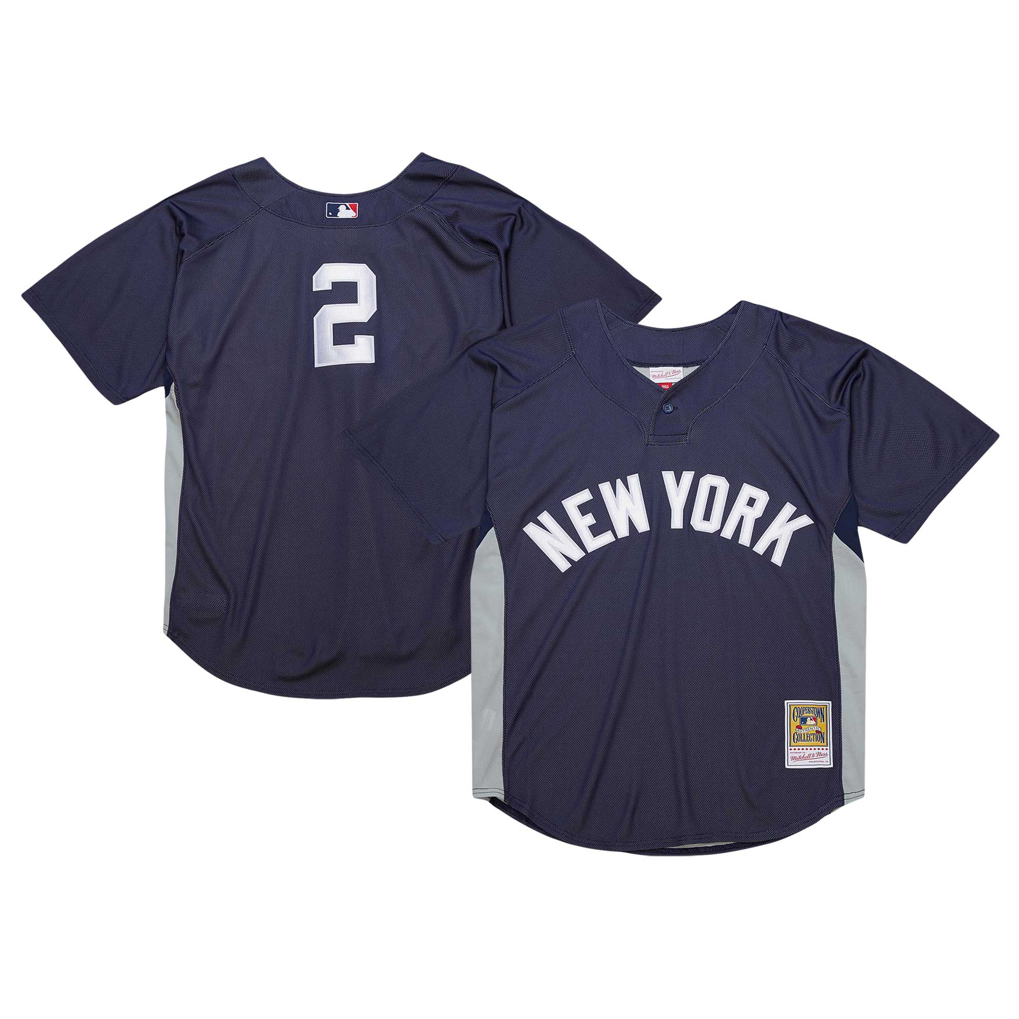 Men's New York Yankees Derek Jeter Mitchell & Ness Navy Cooperstown Collection Batting Practice Baseball Jersey 