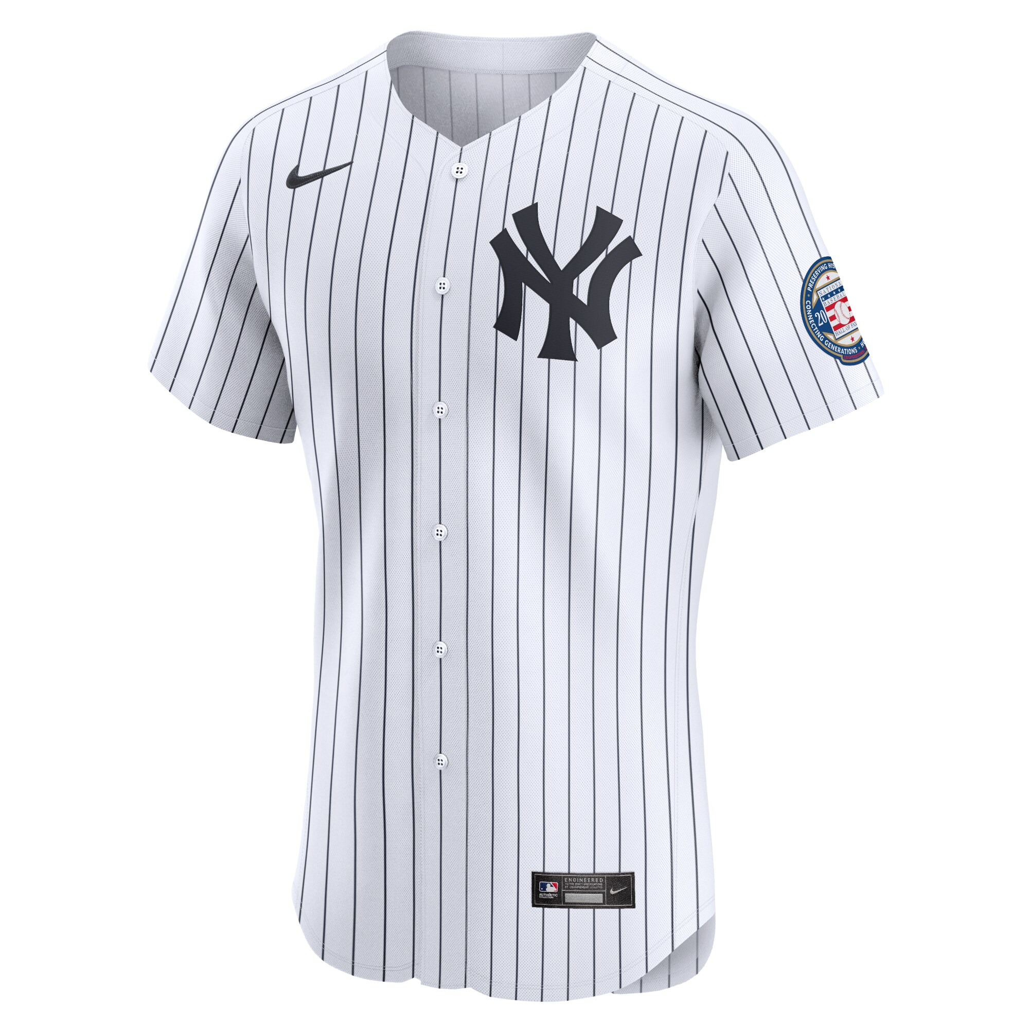 Men's New York Yankees Derek Jeter White Home 2020 Hall of Fame Induction Patch Elite Player Baseball Jersey 