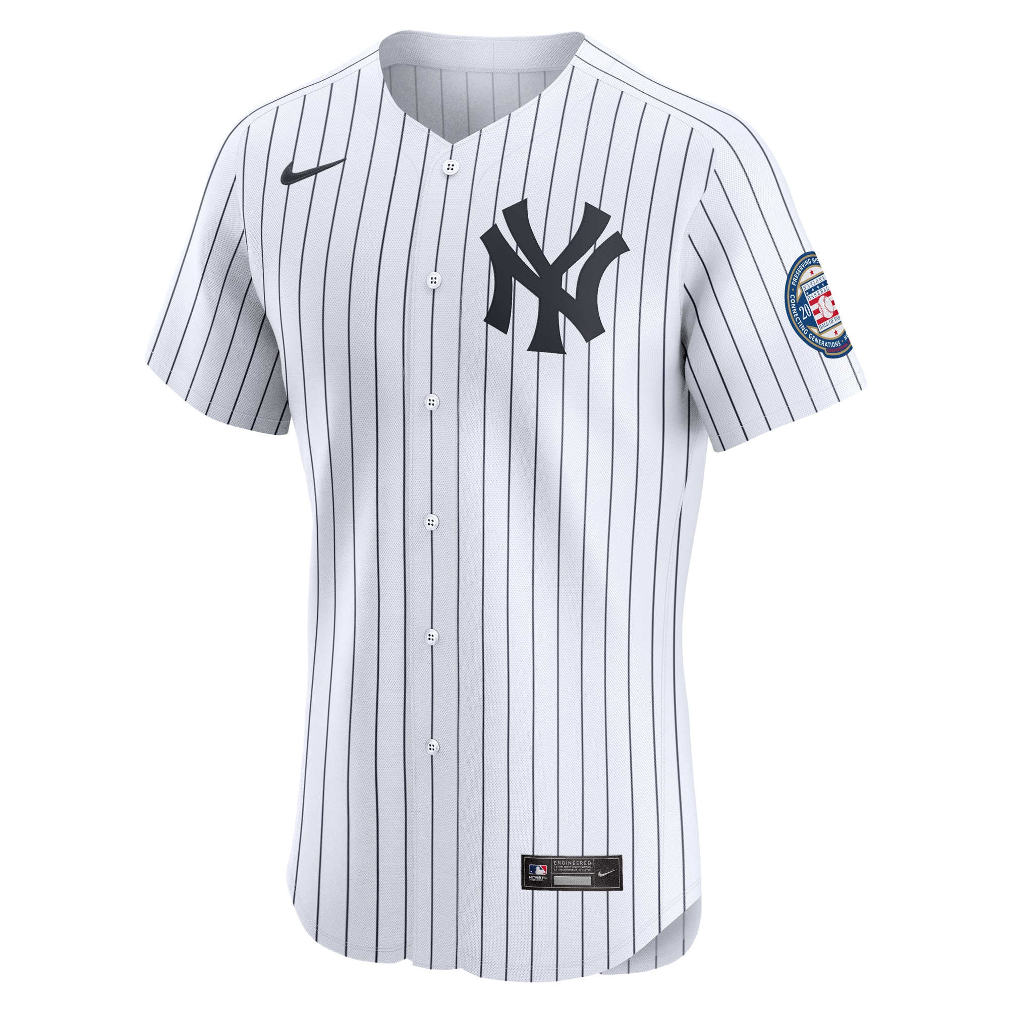 Alternative view of Men's New York Yankees Derek Jeter White Home Elite Baseball Jersey 