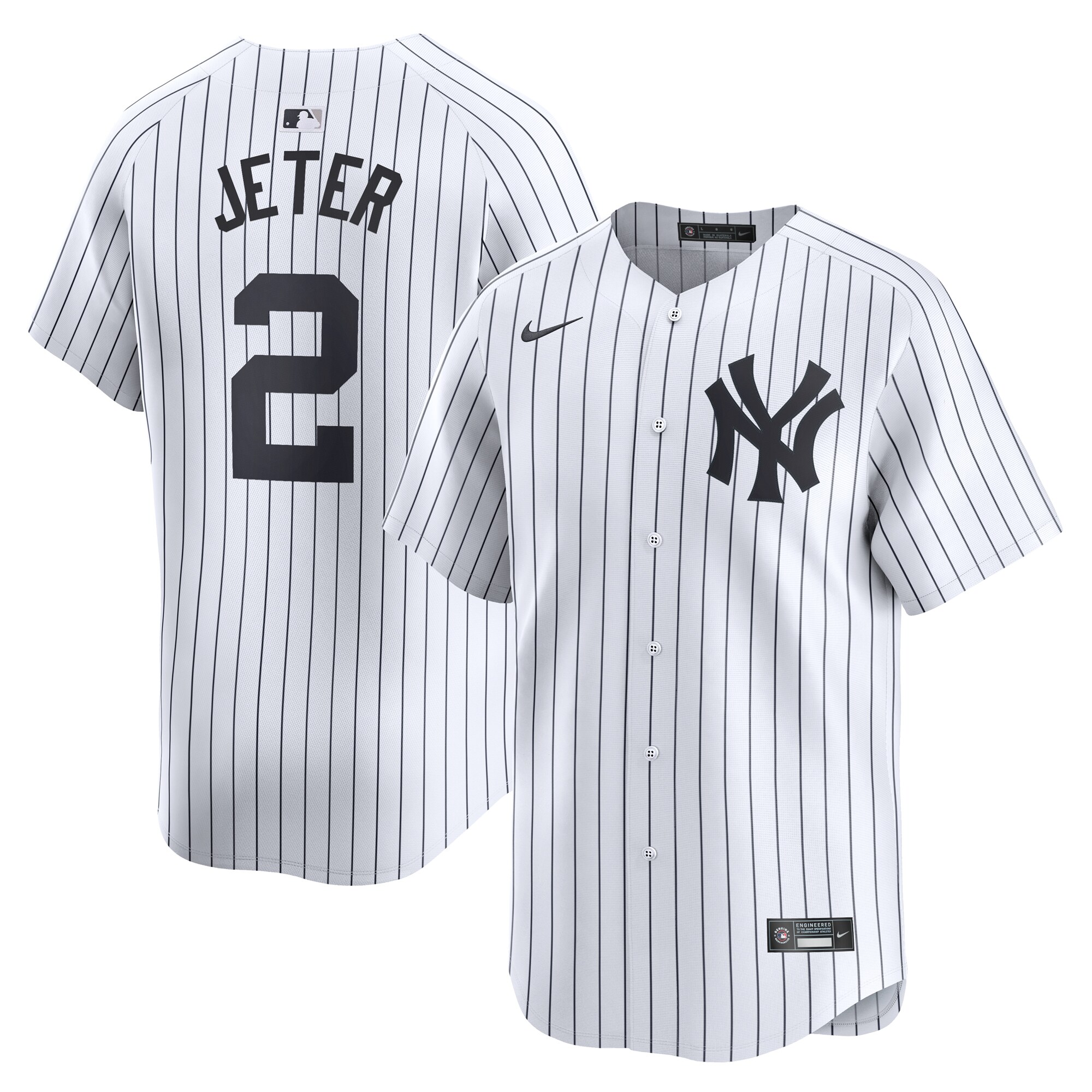 Men's New York Yankees Derek Jeter White Home Limited Player Baseball Jersey 