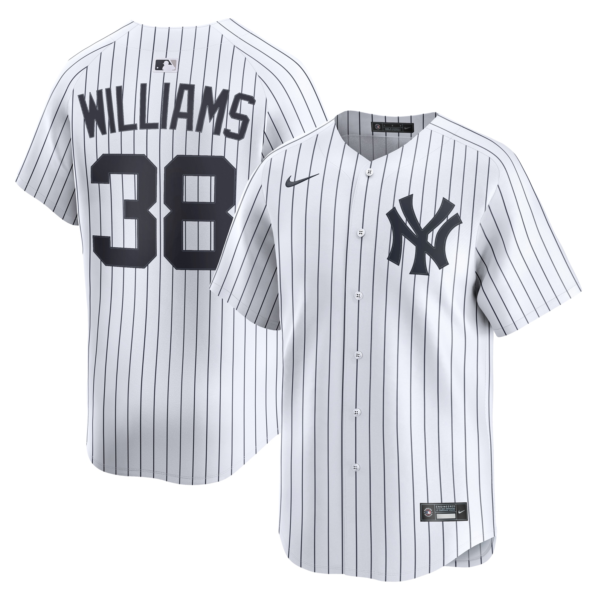 Men's New York Yankees Devin Williams White Home Limited Player Baseball Jersey 