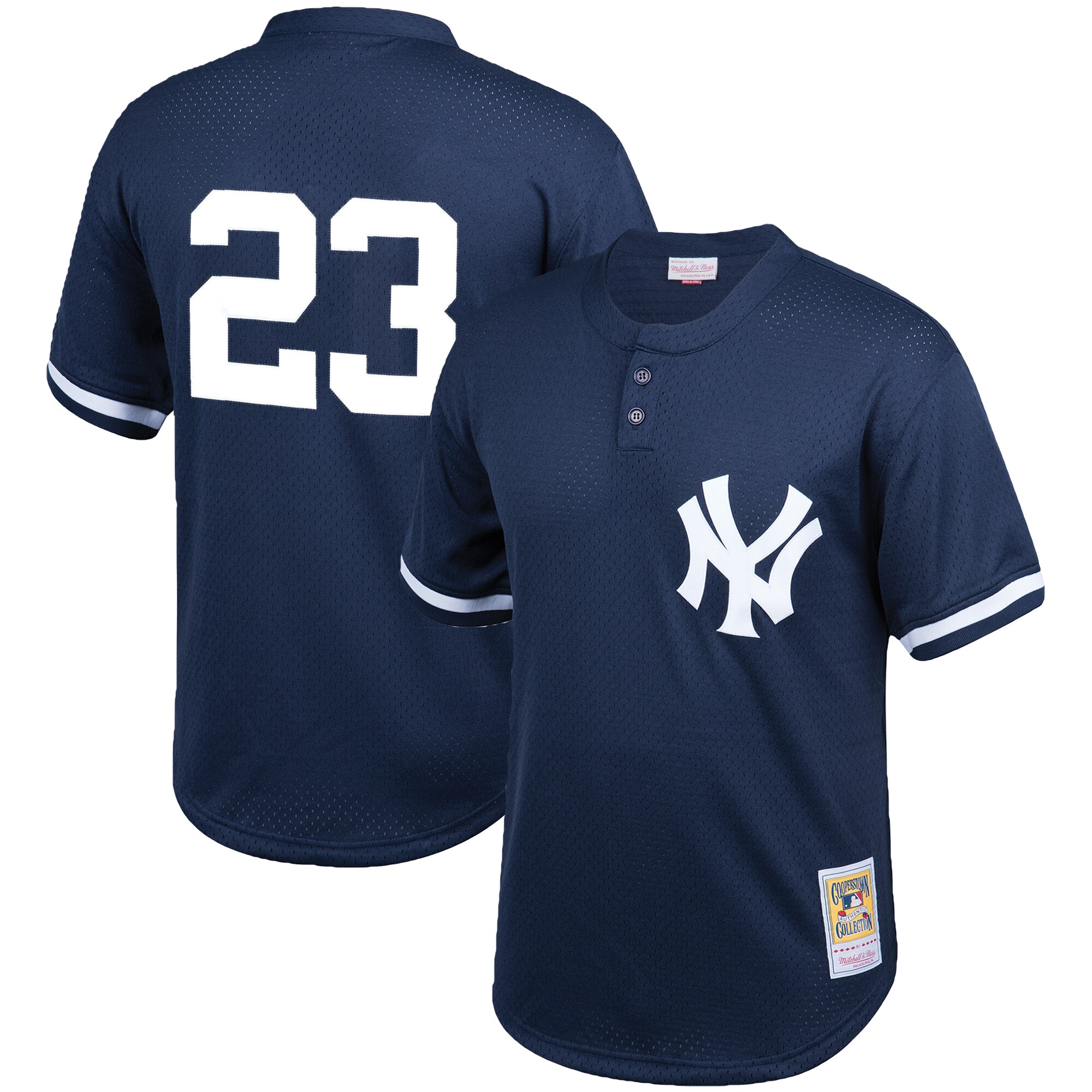 Men's New York Yankees Don Mattingly Mitchell & Ness Navy Cooperstown Collection Big & Tall Mesh Batting Practice Baseball Jersey 