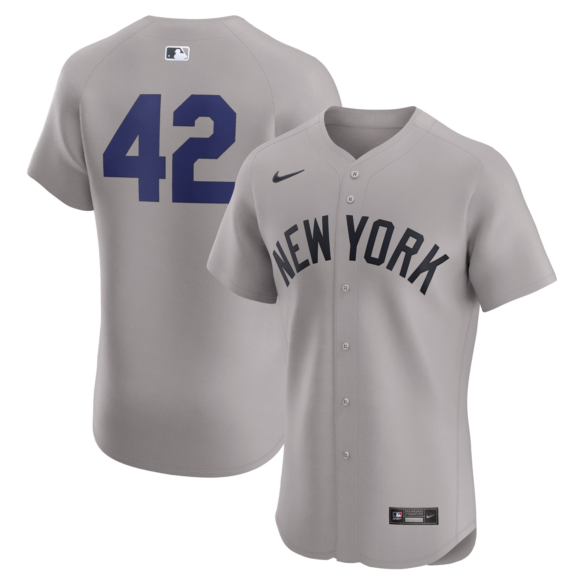 Men's New York Yankees Gray Road 2024 Jackie Robinson Day Elite Baseball Jersey 