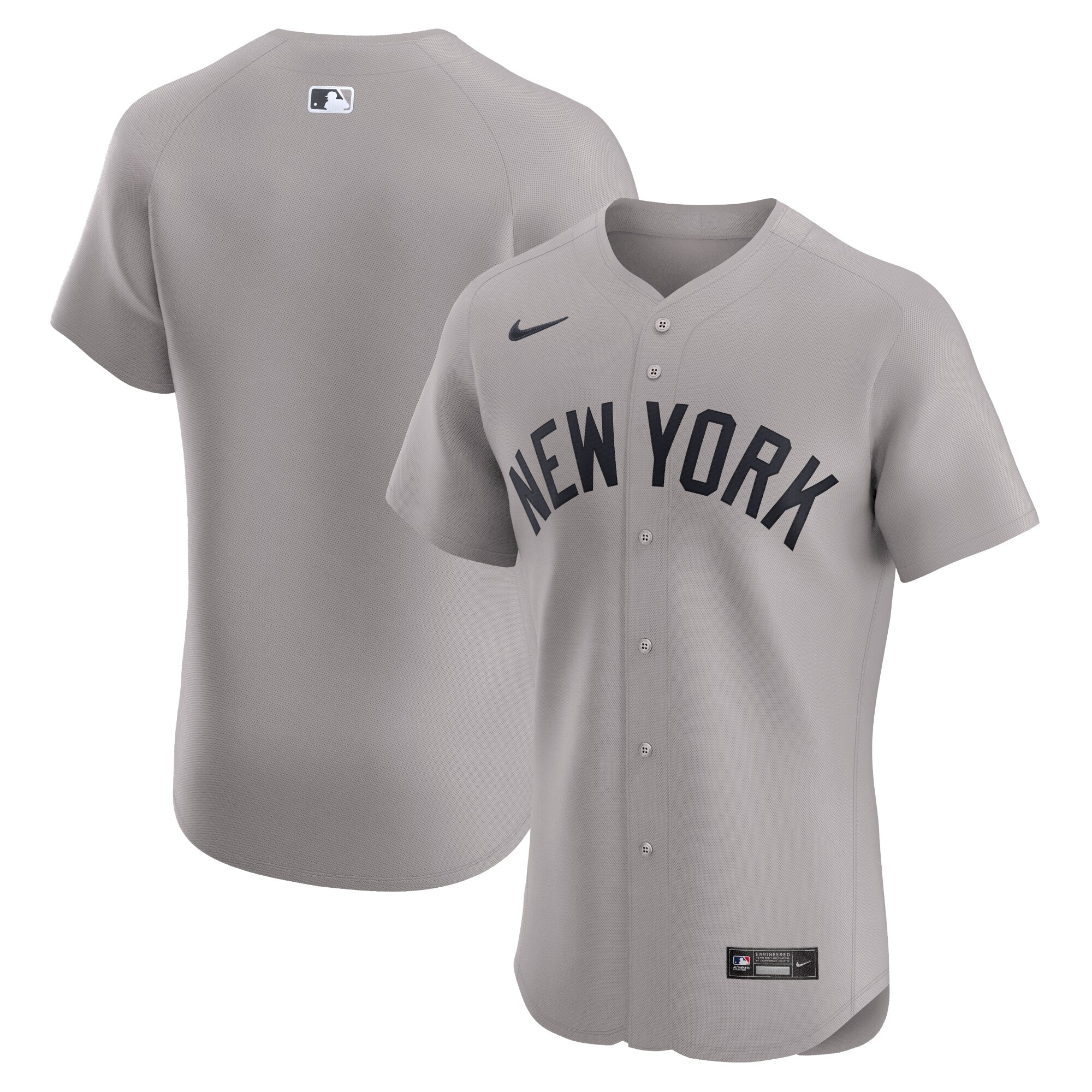 Men's New York Yankees Gray Road Elite Baseball Jersey 