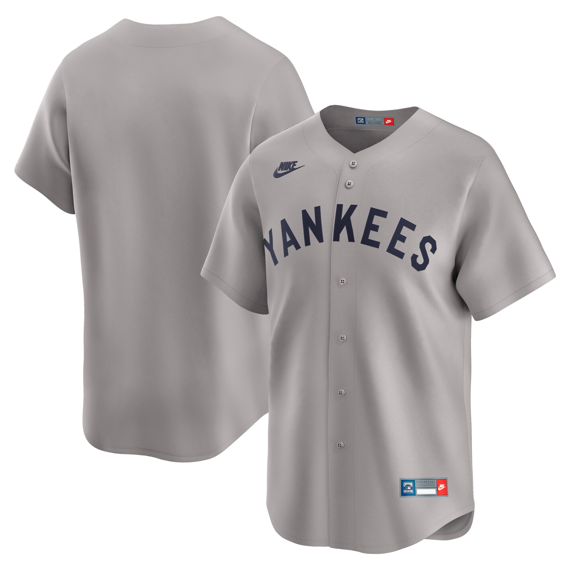 Men's New York Yankees Gray Throwback Cooperstown Collection Limited Baseball Jersey 