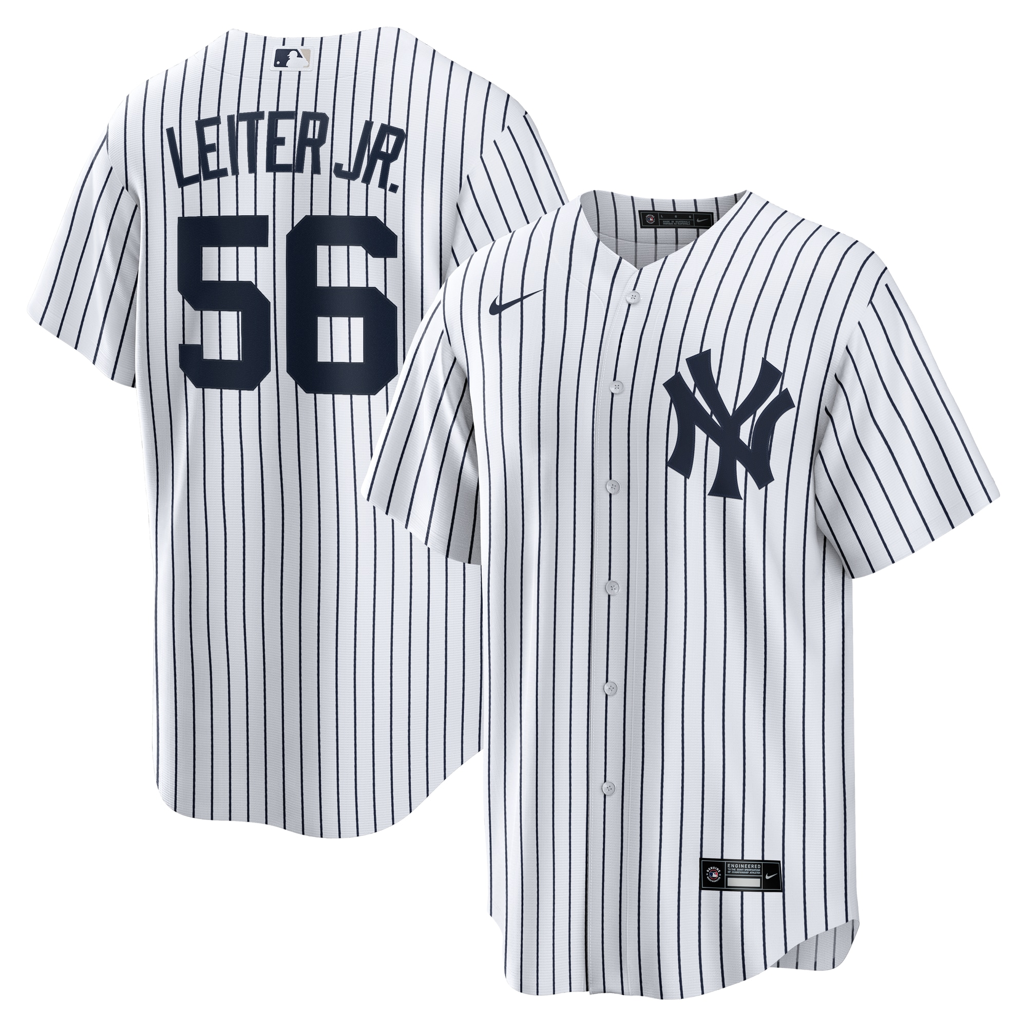 Men's New York Yankees Mark Leiter Jr. White Home Baseball Jersey 
