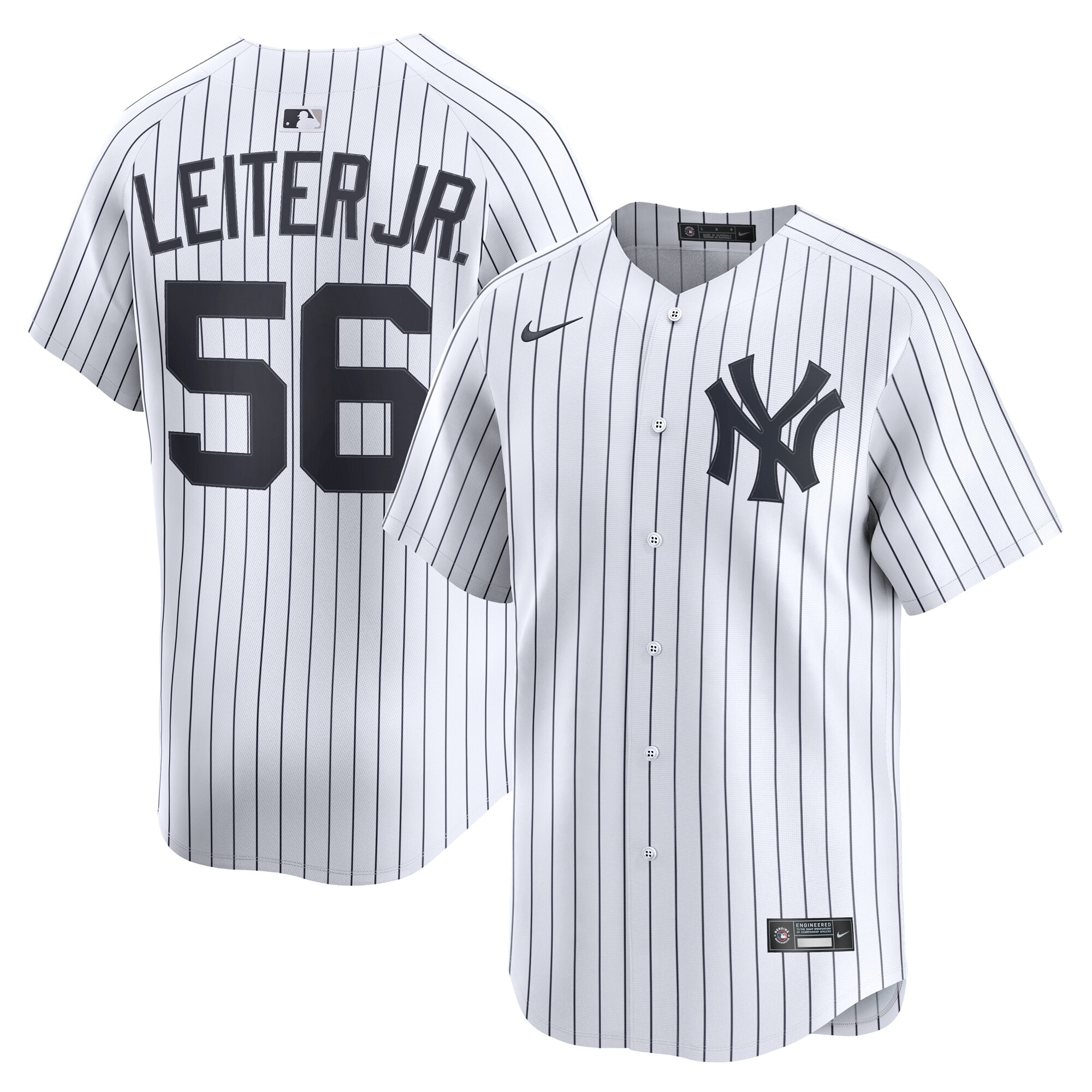 Men's New York Yankees Mark Leiter Jr. White Home Limited Player Baseball Jersey 