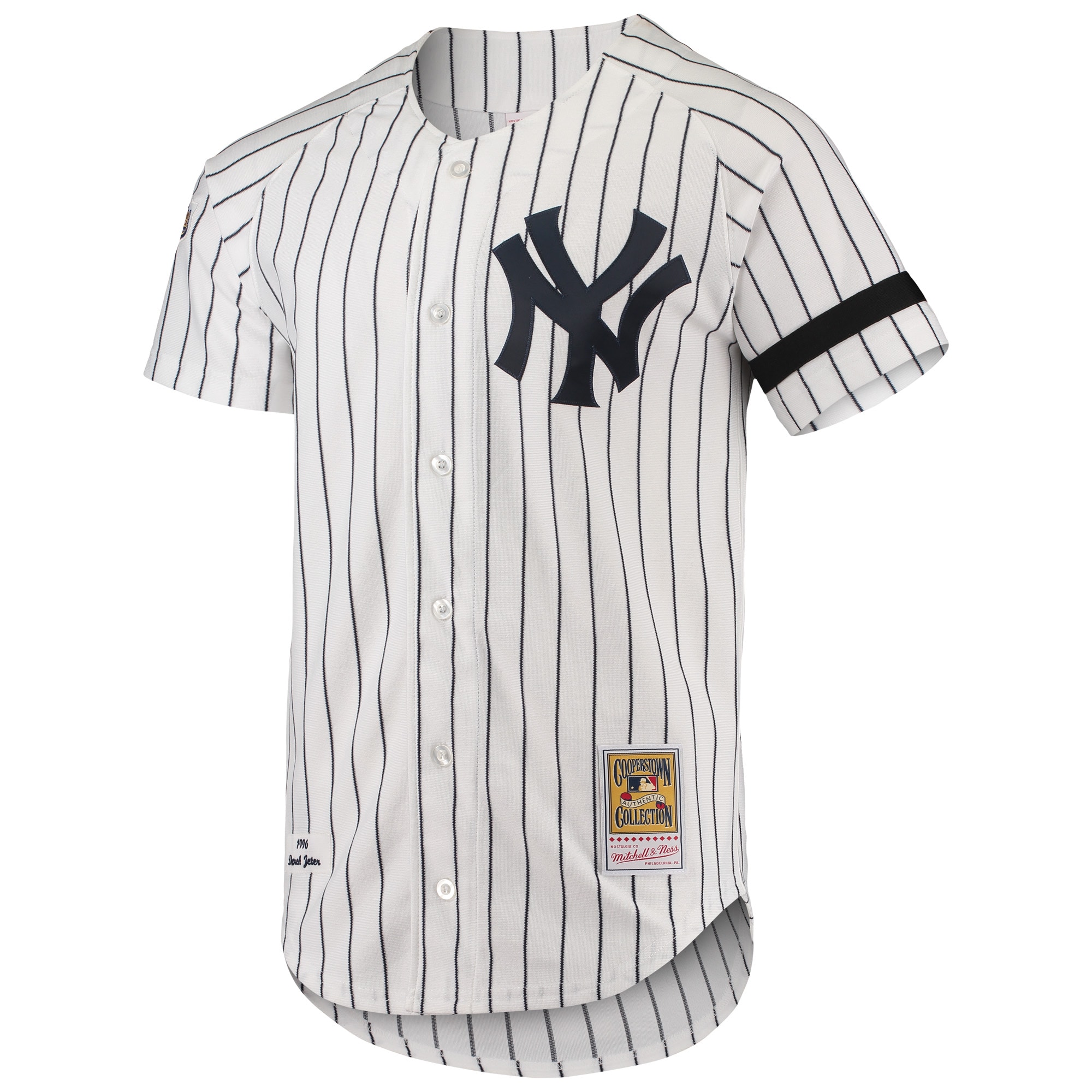 Alternative view of Men's New York Yankees Mitchell & Ness White Cooperstown Collection 1996 Home Baseball Jersey 