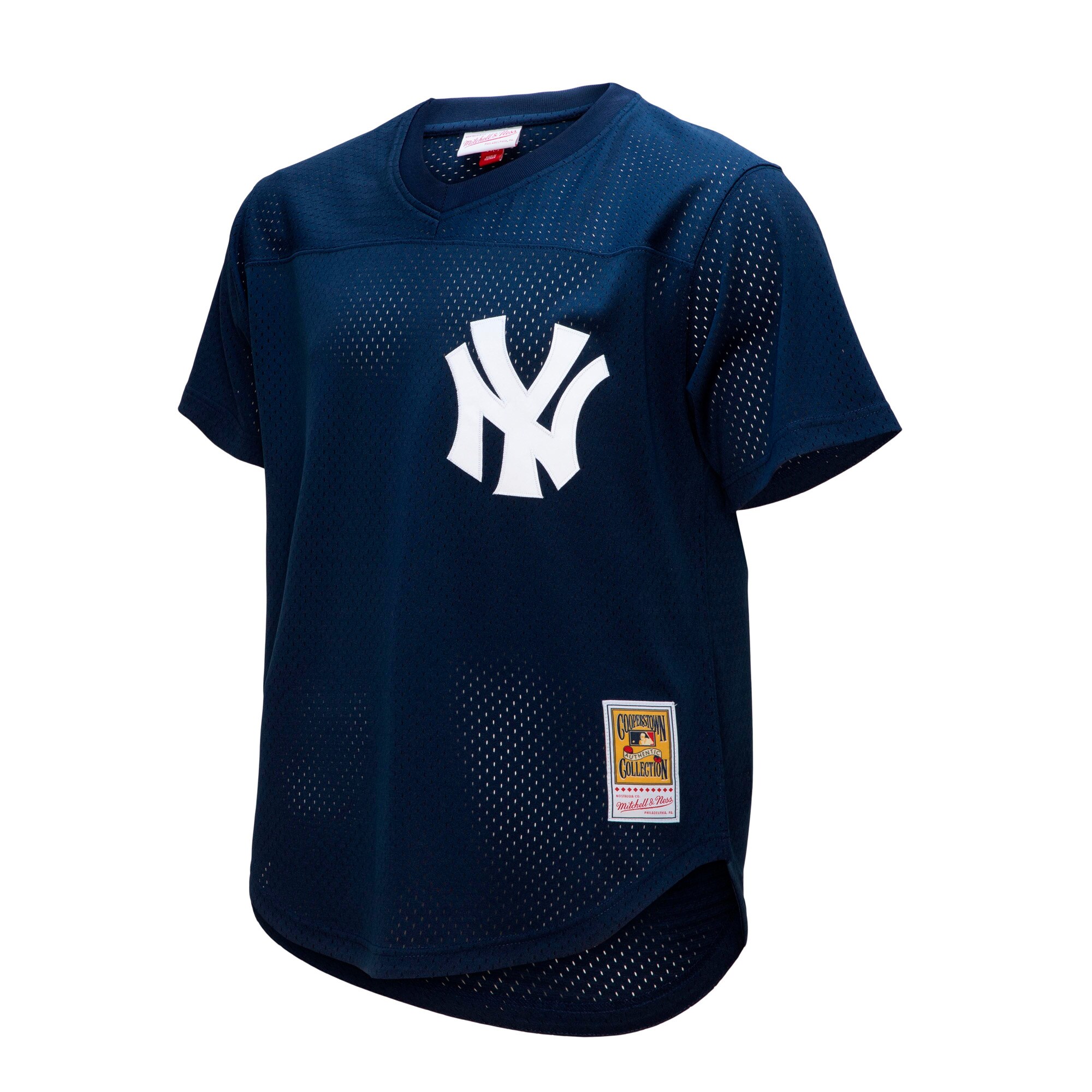 Alternative view of Men's New York Yankees Rickey Henderson Mitchell & Ness Navy Cooperstown Collection Mesh Batting Practice Button-Up Baseball Jersey 