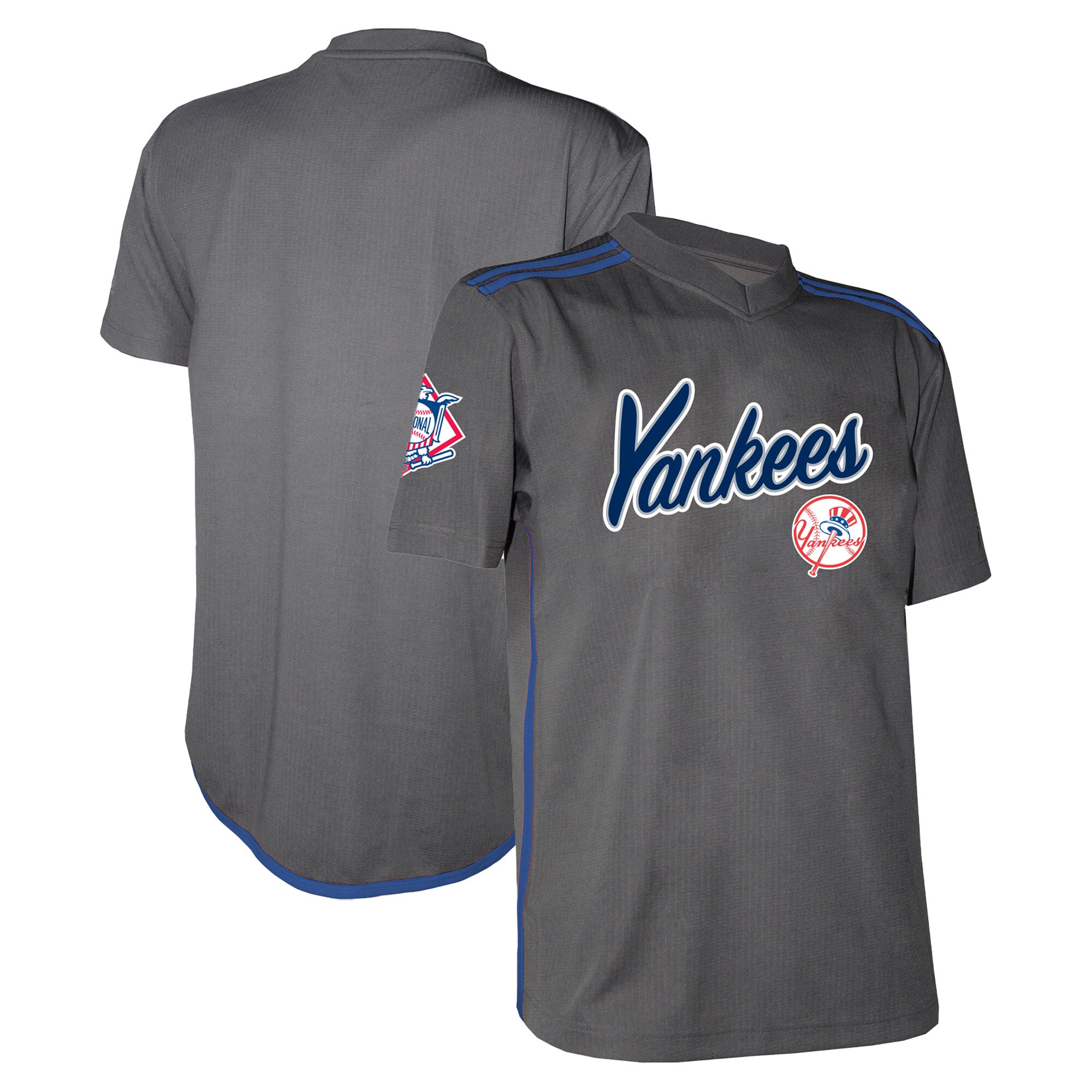 Men's New York Yankees Stitches Charcoal Team V-Neck Baseball Jersey 