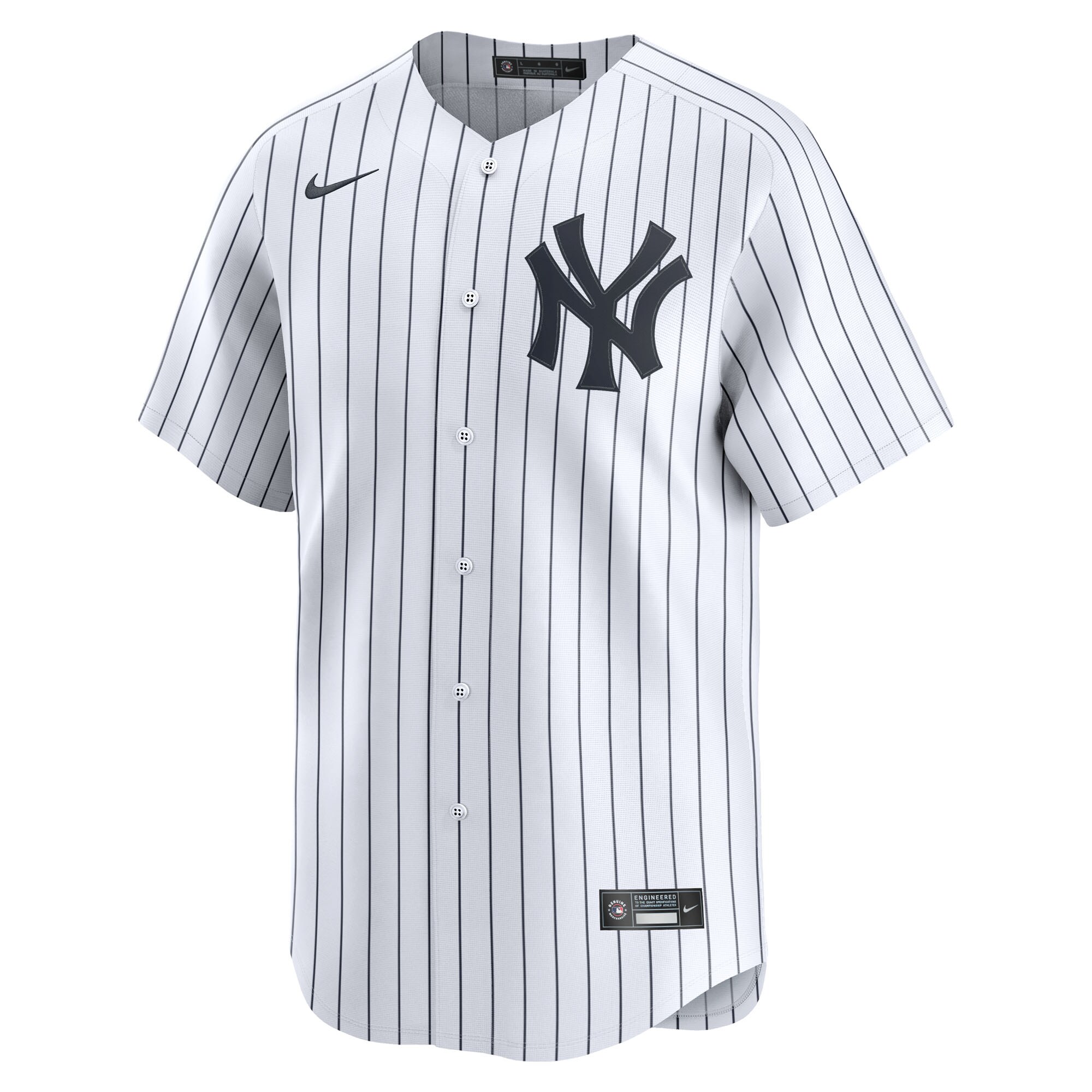 Alternative view of Men's New York Yankees White Home Limited Custom Baseball Jersey 