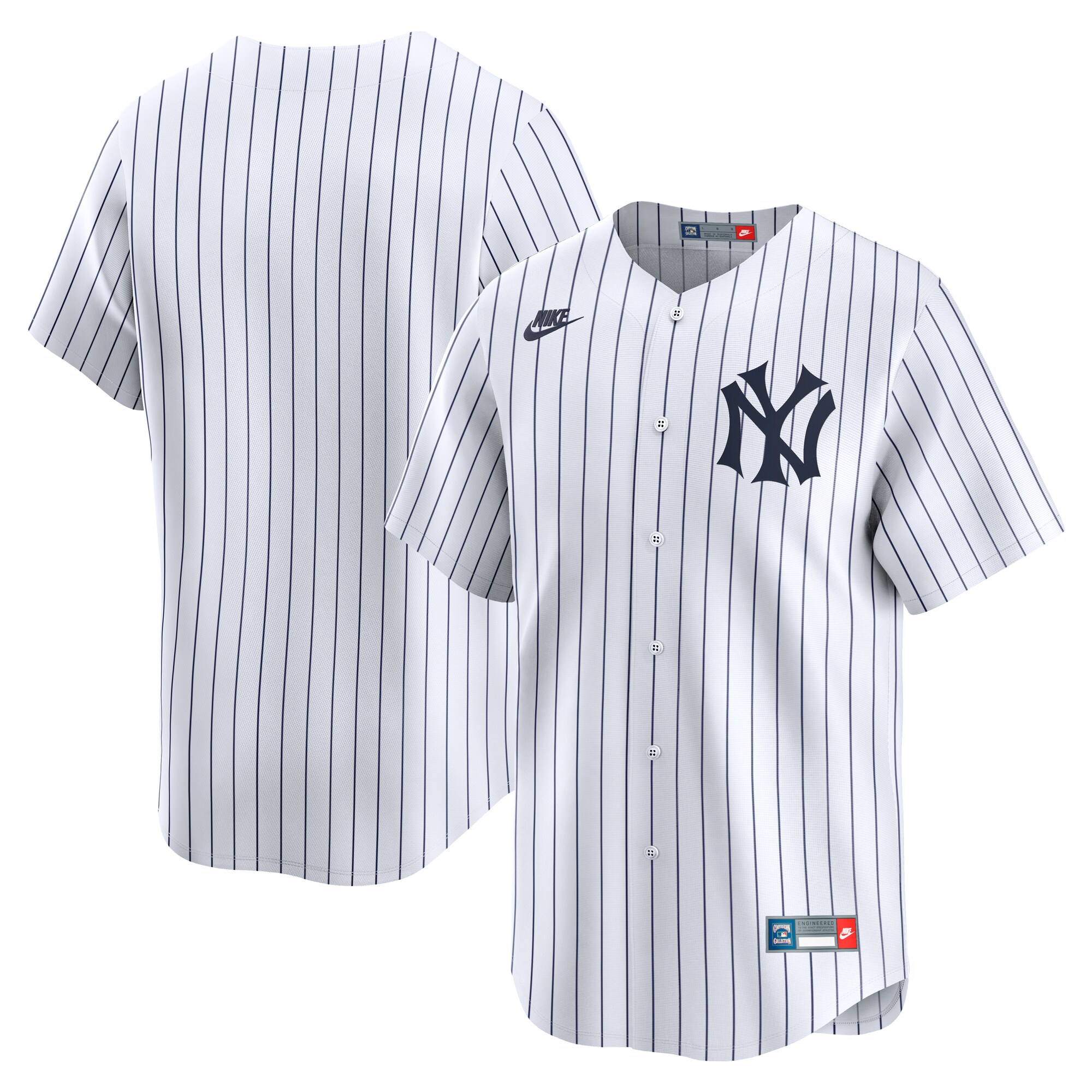 Men's New York Yankees White Throwback Cooperstown Collection Limited Baseball Jersey 