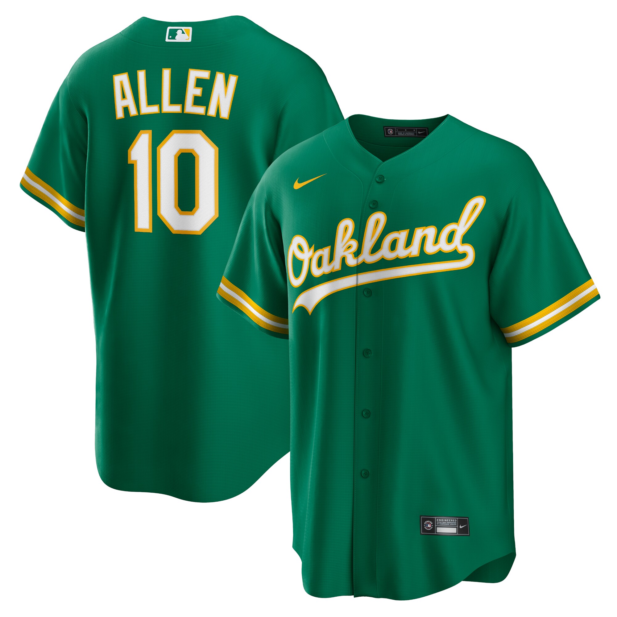 Men's Oakland Athletics Nick Allen Kelly Green Alternate Baseball Jersey 