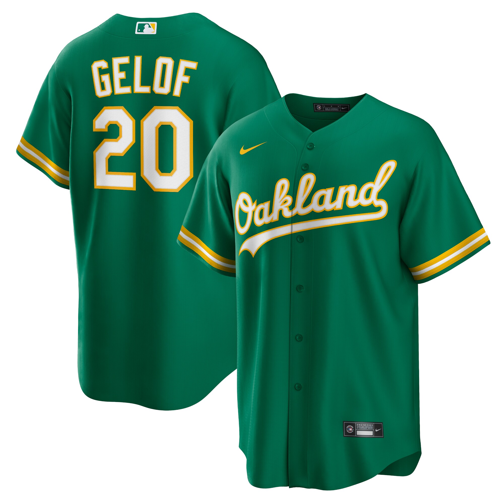 Men's Oakland Athletics Zack Gelof Kelly Green Alternate Baseball Jersey 