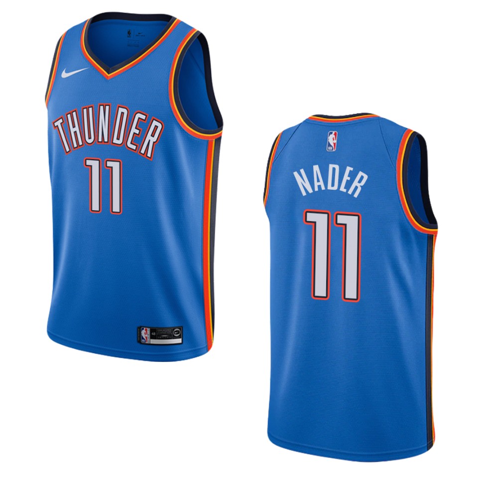 Men's Oklahoma City Thunder #11 Abdel Nader Icon Swingman Basketball Jersey - Blue
