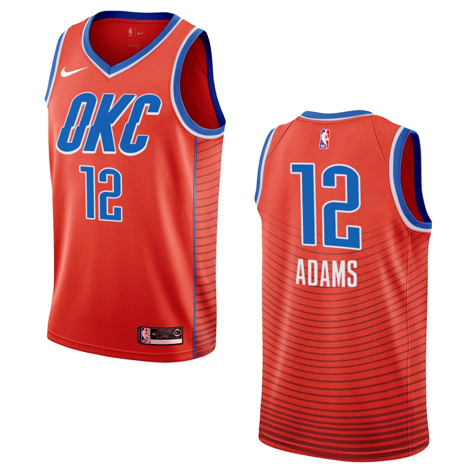 Men's Oklahoma City Thunder #12 Steven Adams Statement Swingman Basketball Jersey - Orange