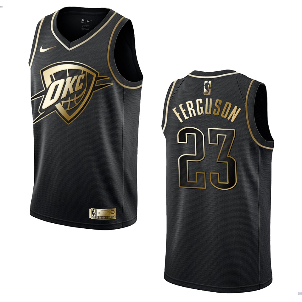Men’s Oklahoma City Thunder #23 Terrance Ferguson Golden Edition Basketball Jersey – Black
