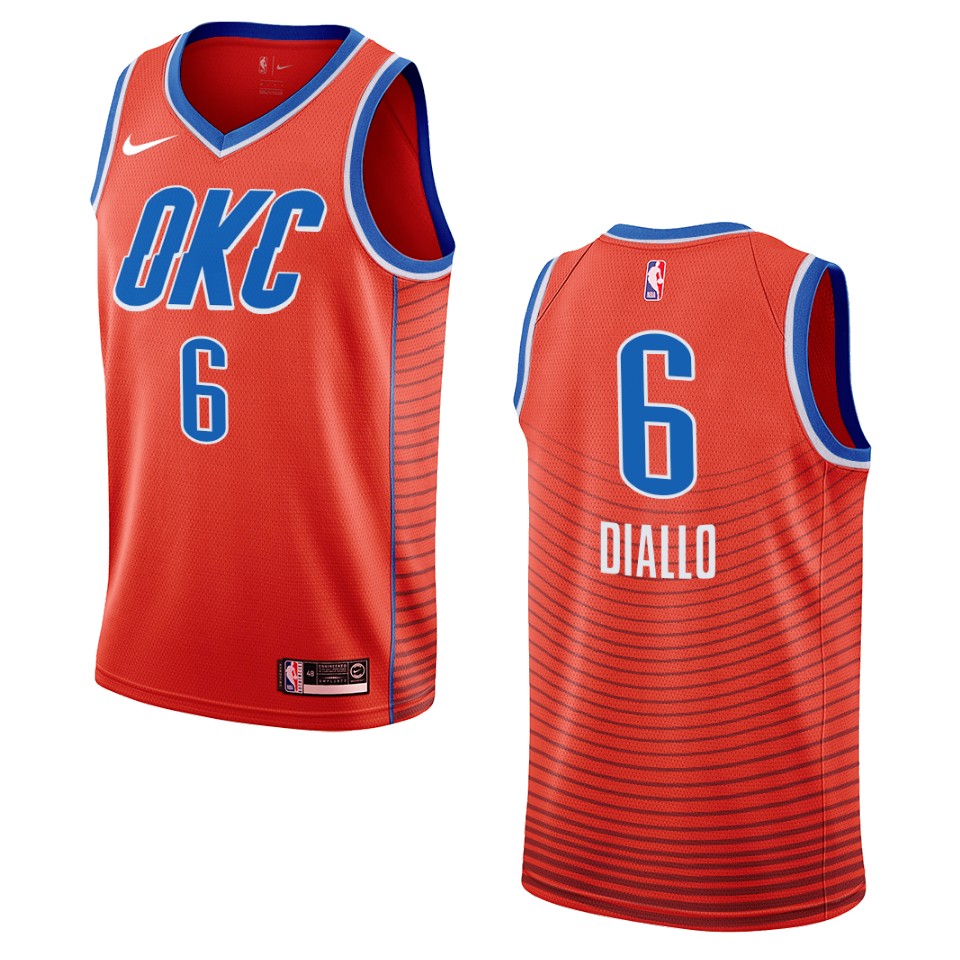 Men's Oklahoma City Thunder #6 Hamidou Diallo Statement Swingman Basketball Jersey - Orange