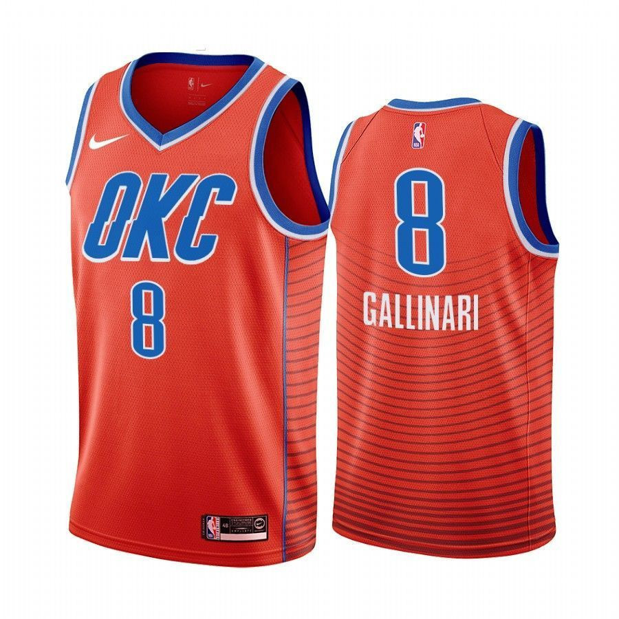 Men's Oklahoma City Thunder Danilo Gallinari 8 Statet Basketball Jersey - JS152 