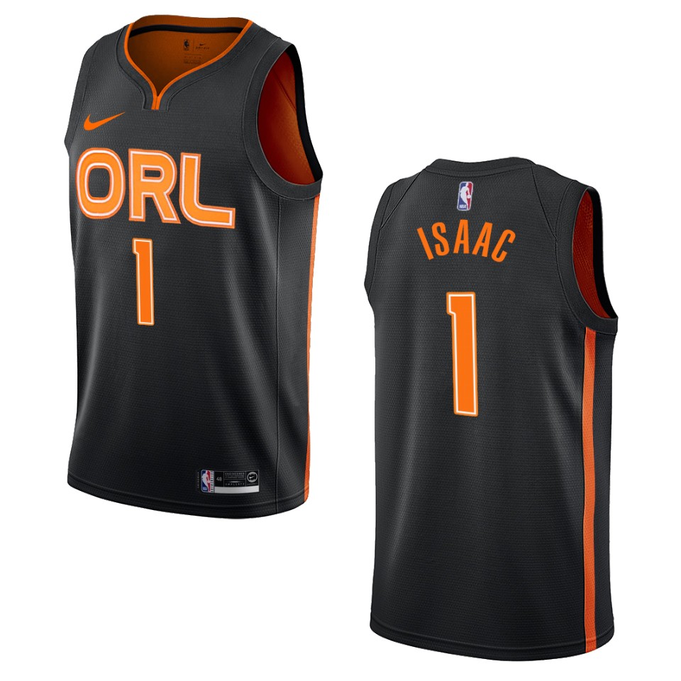 Men's Orlando Magic #1 Jonathan Isaac City Swingman Basketball Jersey - Black