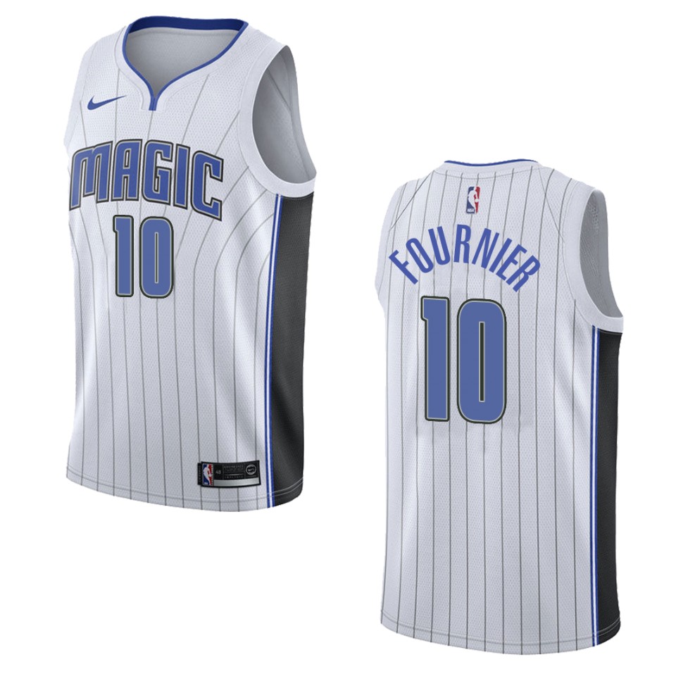 Men's Orlando Magic #10 Evan Fournier Association Swingman Jersey - White