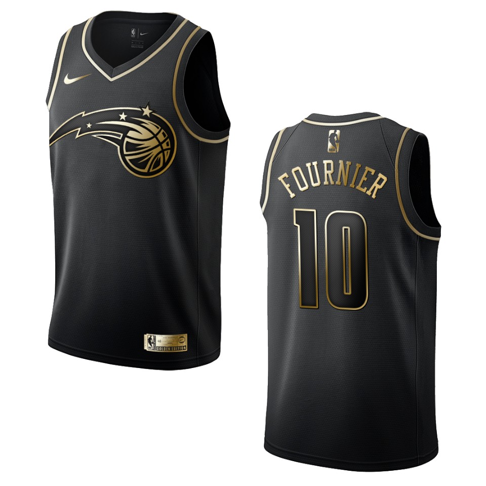 Men’s Orlando Magic #10 Evan Fournier Golden Edition Jersey – Black