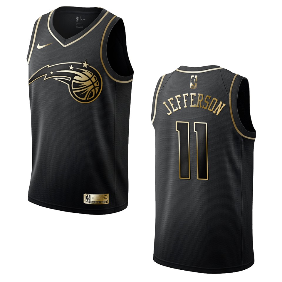 Men’s Orlando Magic #11 Amile Jefferson Golden Edition Jersey – Black