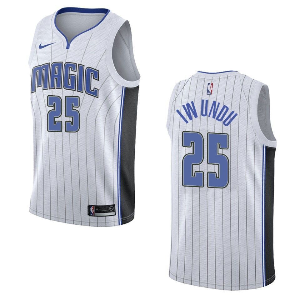 Men's Orlando Magic 25 Wes Iwundu Association Swingman Basketball Jersey - White - JS591 