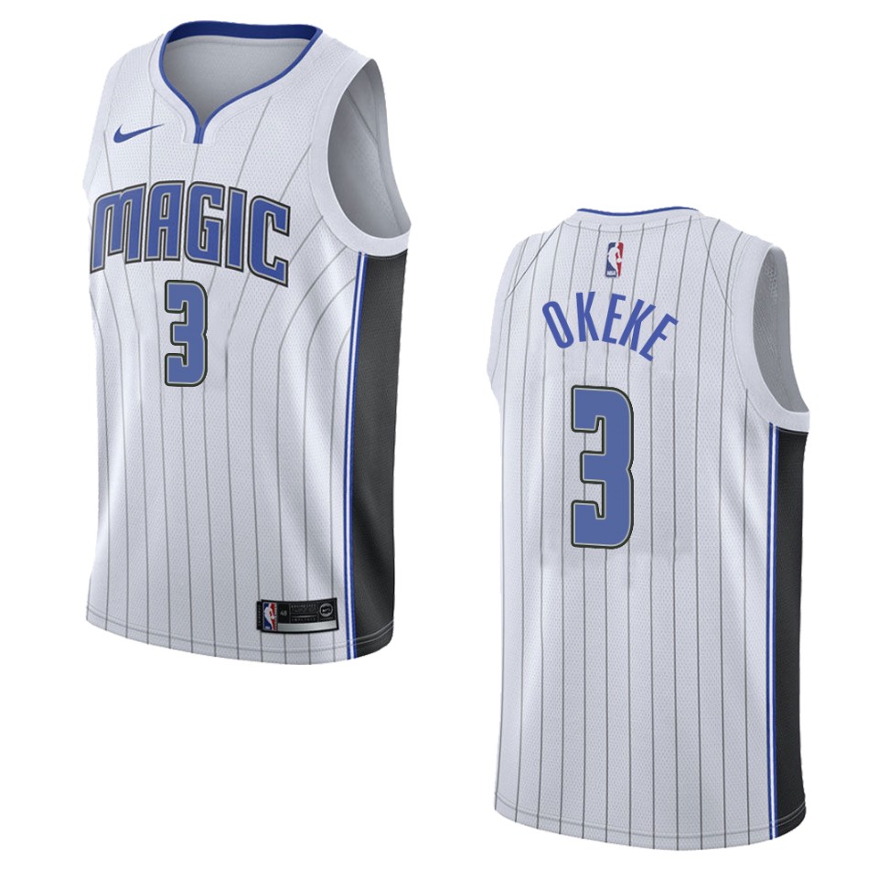 Men's Orlando Magic #3 Chuma Okeke Association Swingman Jersey - White