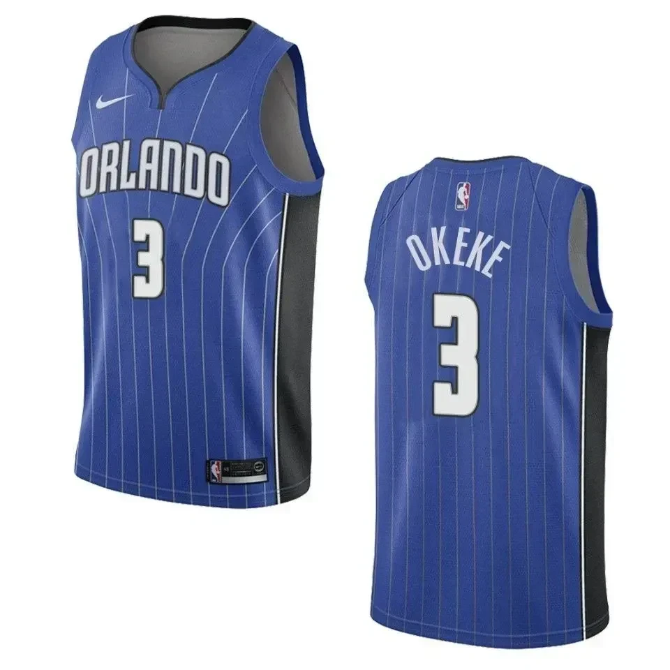 Men's Orlando Magic 3 Chuma Okeke Icon Swingman Basketball Jersey - Blue - JS675 