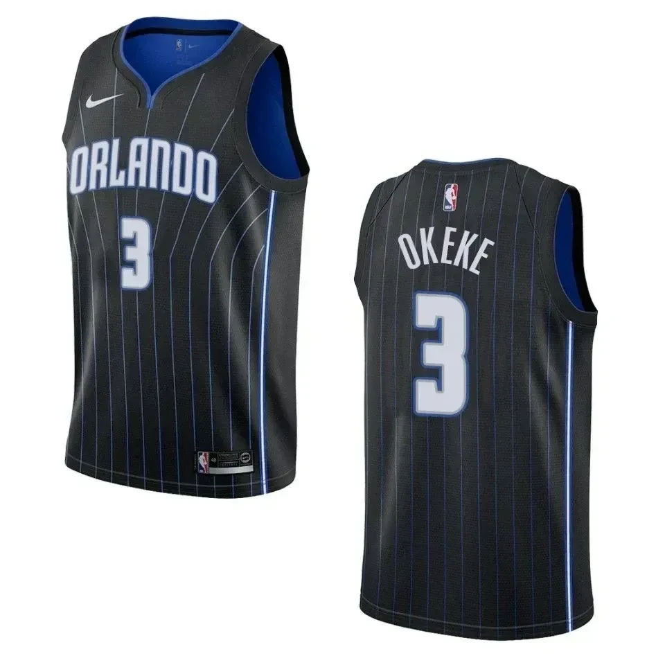 Men's Orlando Magic 3 Chuma Okeke Statement Swingman Basketball Jersey - Black - JS571 