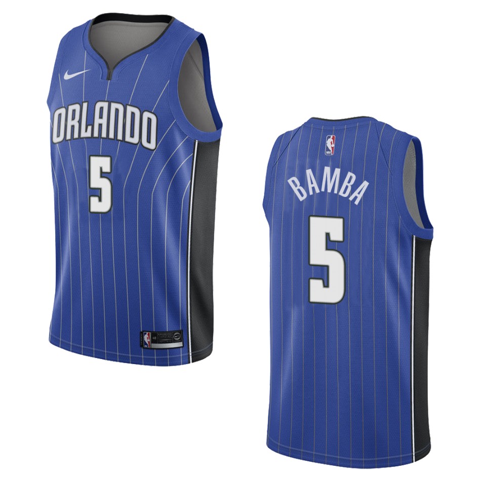 Men's Orlando Magic #5 Mohamed Bamba Icon Swingman Basketball Jersey - Blue